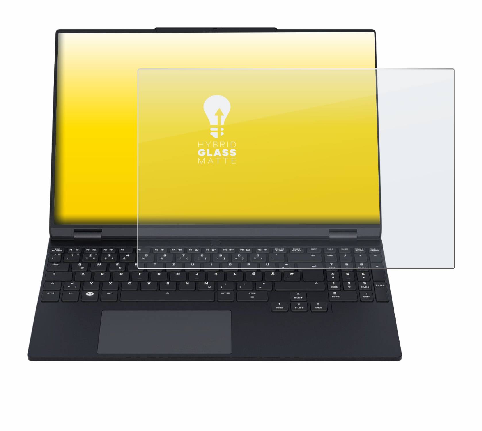 upscreen Hybrid Glas Matt Panzer-Folie für Tuxedo InfinityBook Pro 15 Gen 9