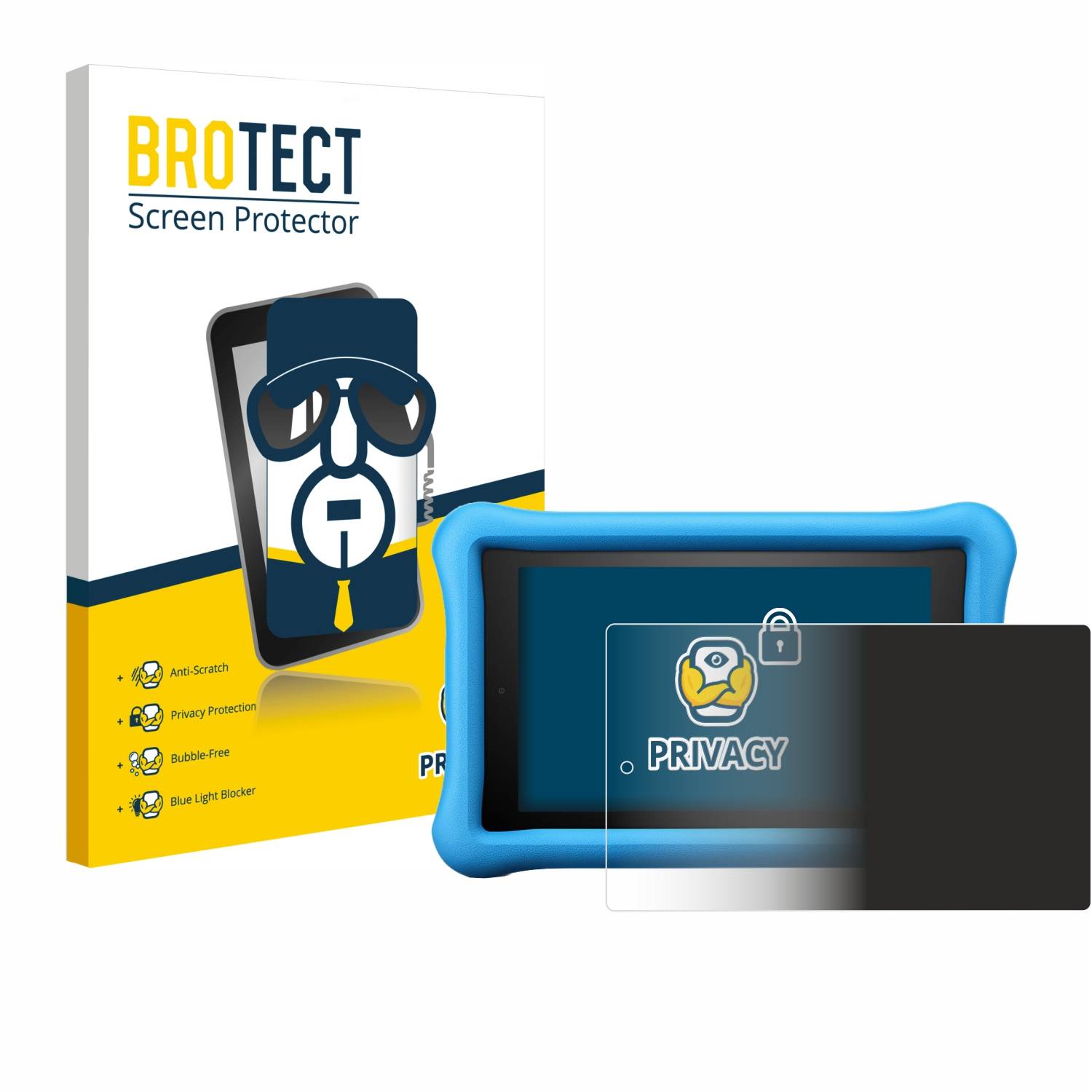 BROTECT Privacy Blickschutzfolie für Amazon Fire HD 8 Kids Edition 2018 (8. Gen.)