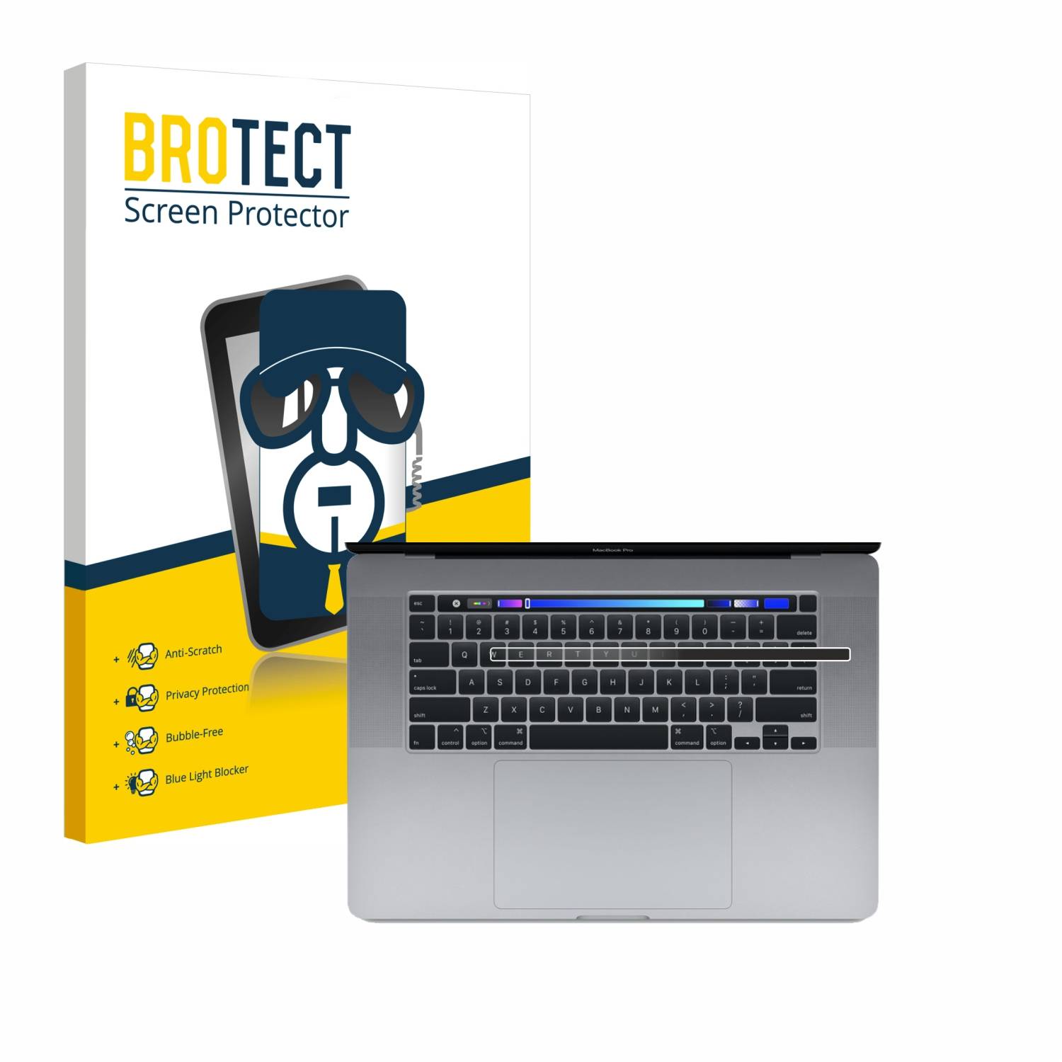 BROTECT Privacy Blickschutzfolie für Apple MacBook Pro 16 2019 (NUR Touch Bar) )