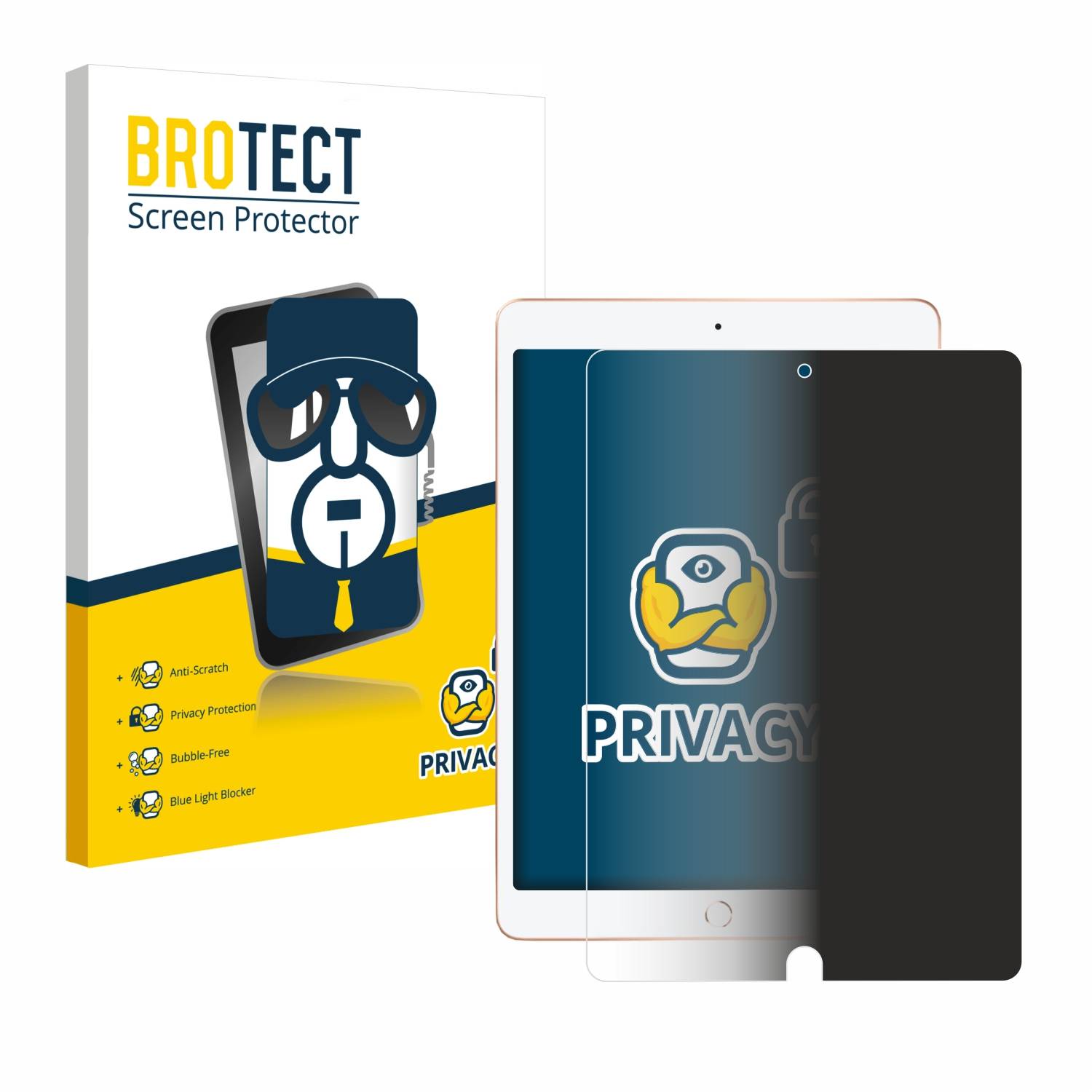 BROTECT Privacy Blickschutzfolie für Apple iPad 10.2 WiFi 2020 (8. Gen.)