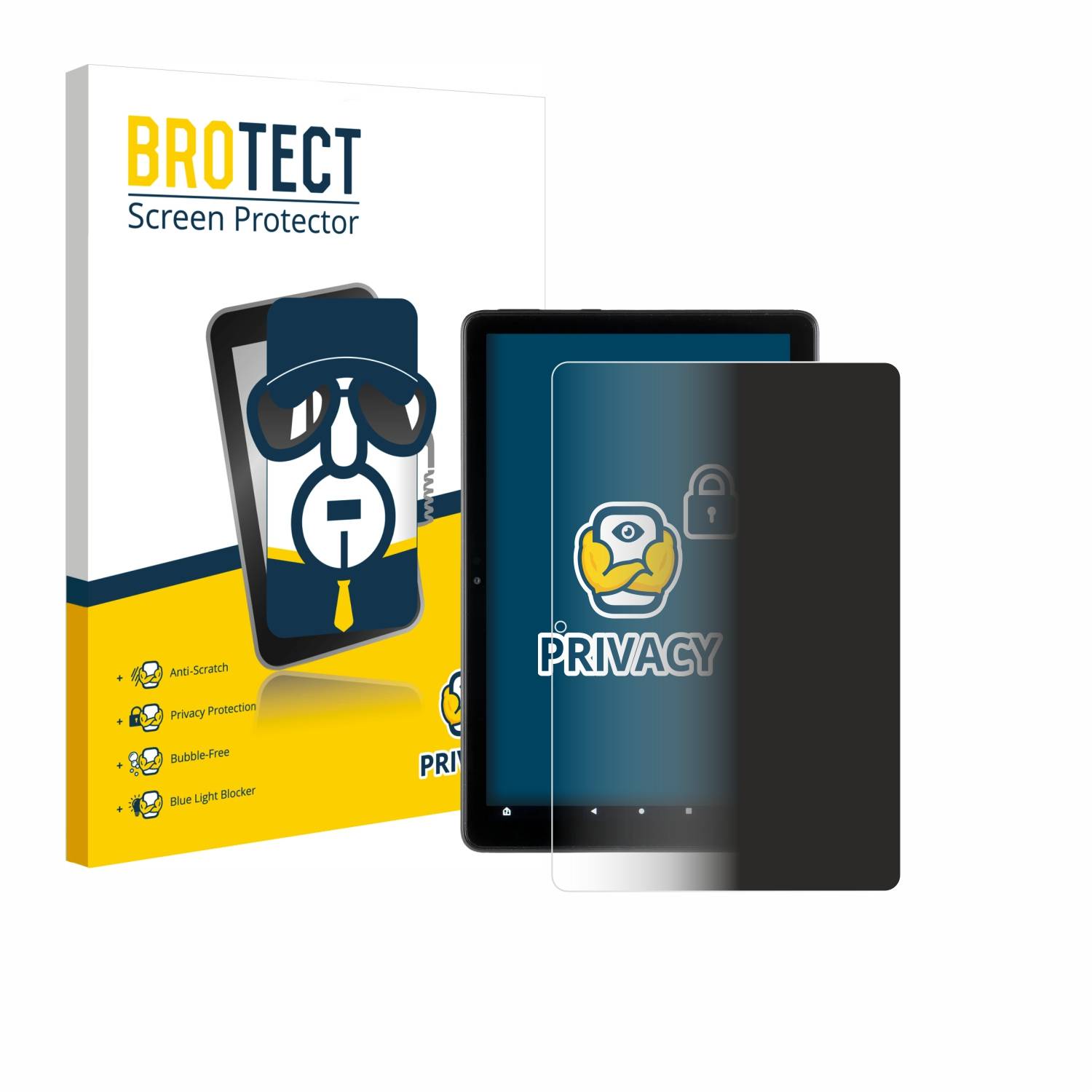 BROTECT Privacy Blickschutzfolie für Amazon Fire HD 10 2021 (11. Gen.)