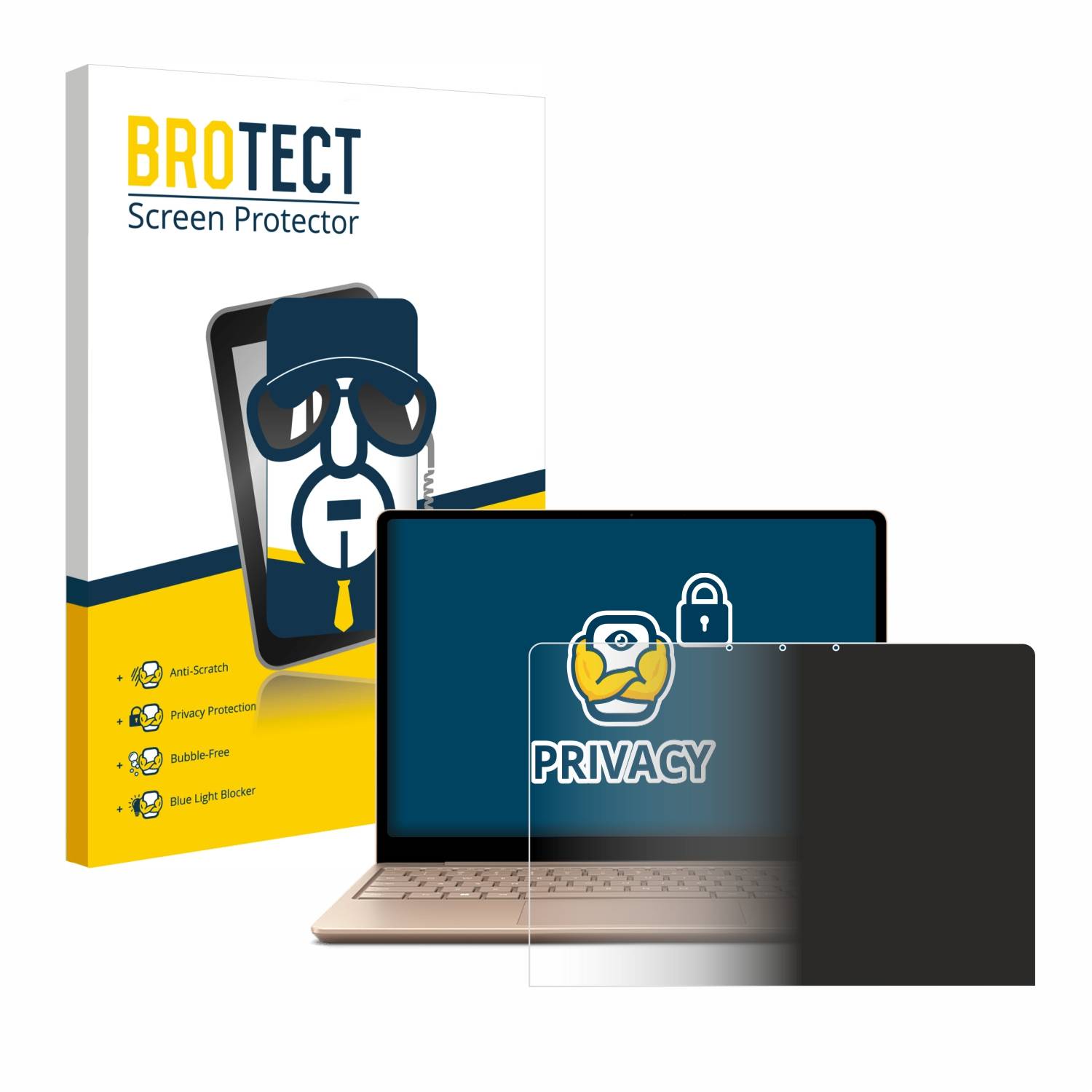 BROTECT Privacy Blickschutzfolie für Microsoft Surface Laptop Go 2 Business 12.4 )