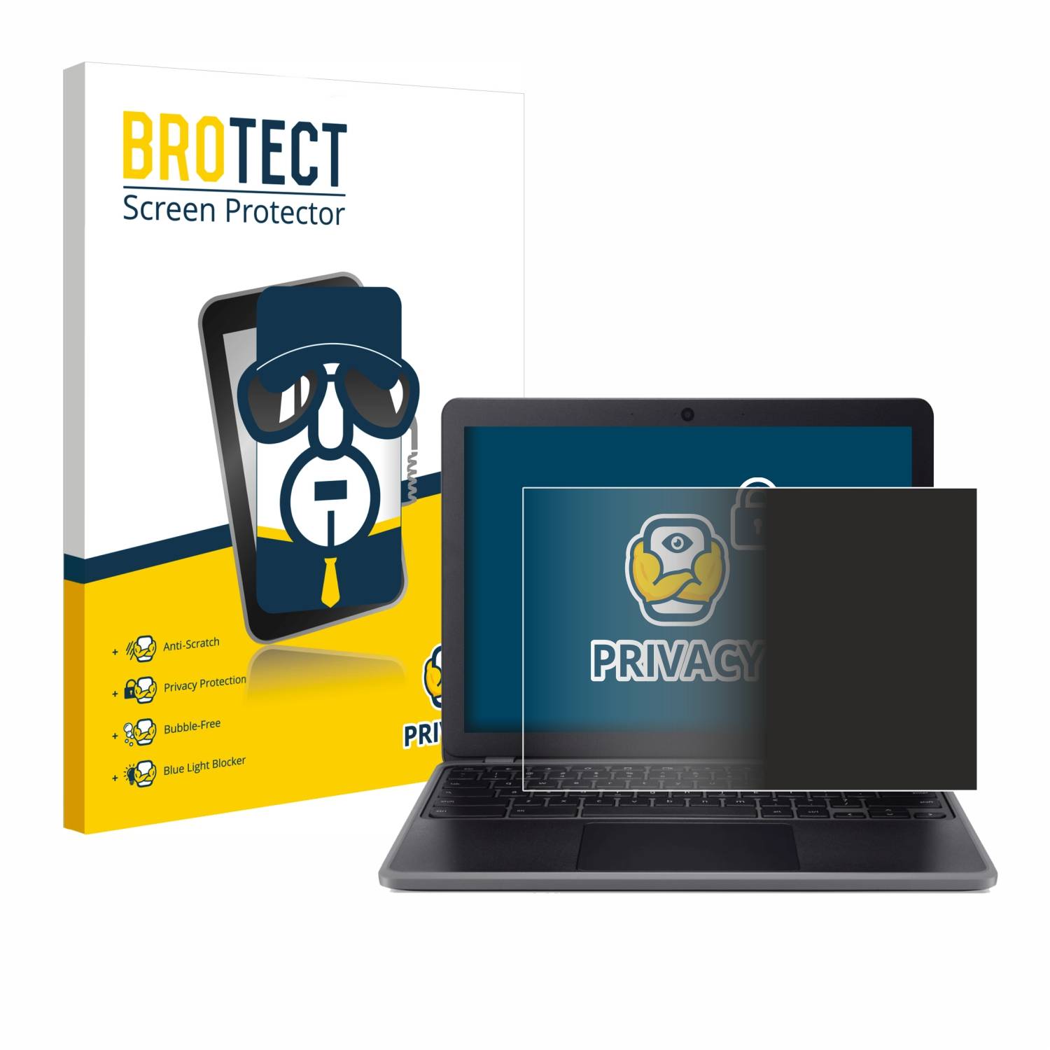 BROTECT Privacy Blickschutzfolie für Acer Chromebook 512 (C852/C852T)
