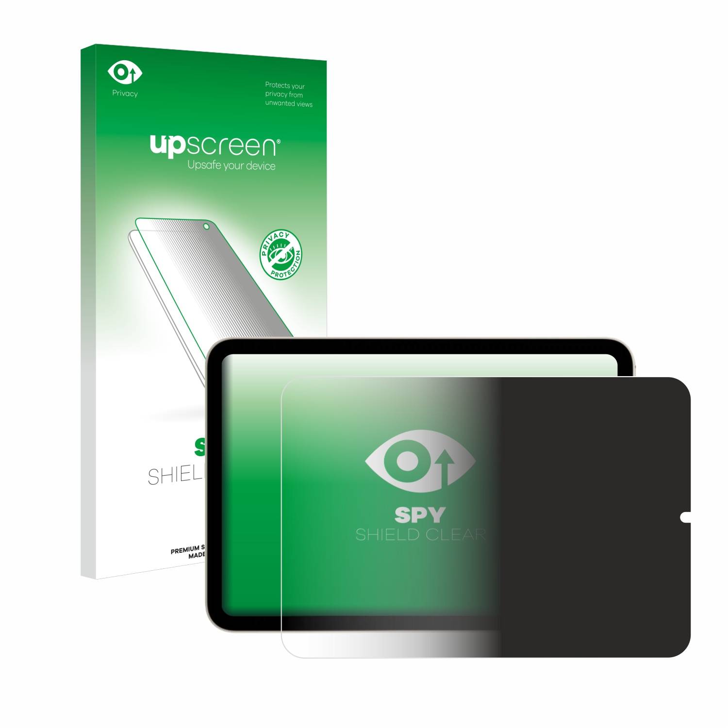 upscreen Spy Shield Sichtschutz-Folie für Apple iPad Mini 7 WiFi Cellular 2024 (im Querformat)