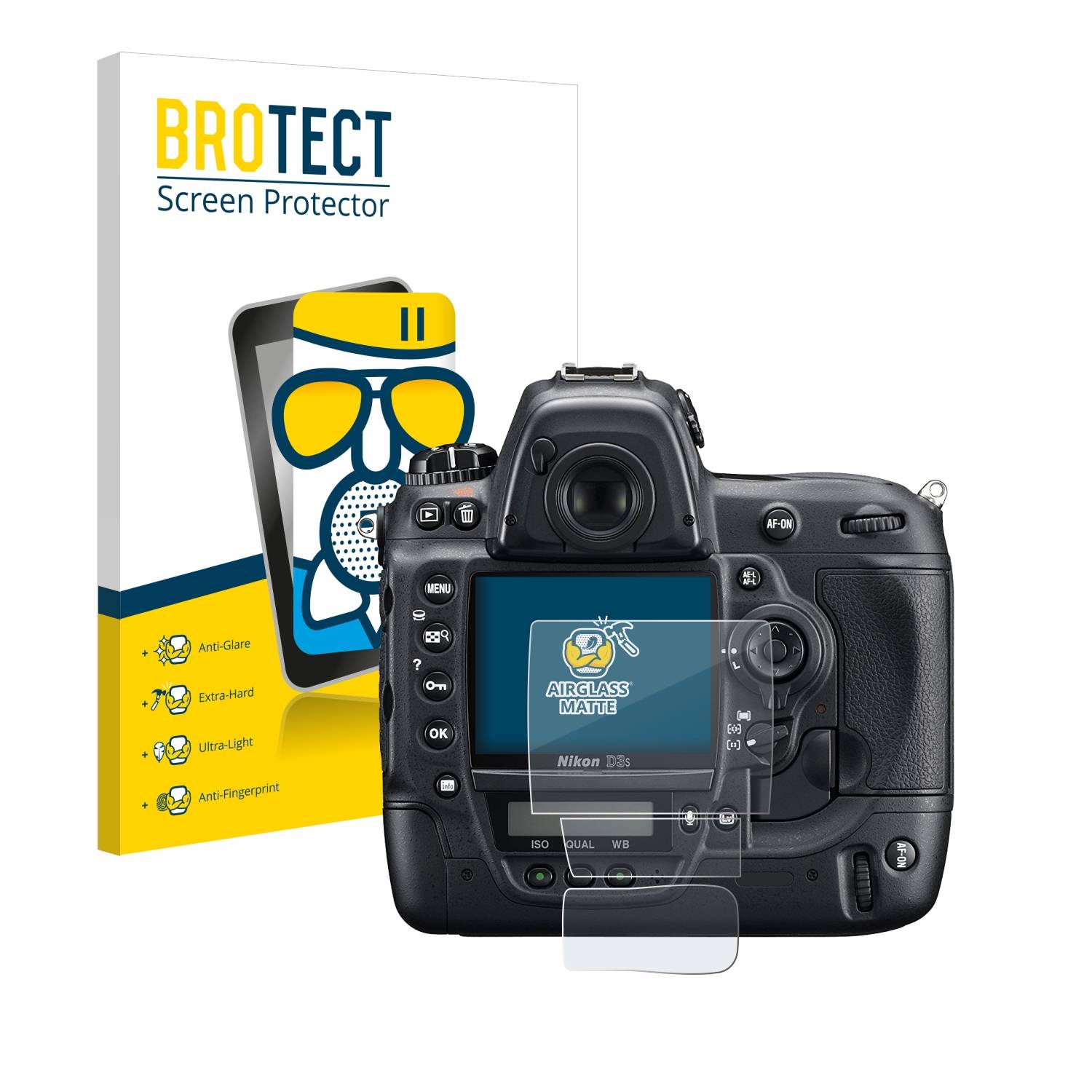 BROTECT AirGlass Matt Glas Panzer Folie für Nikon D3S