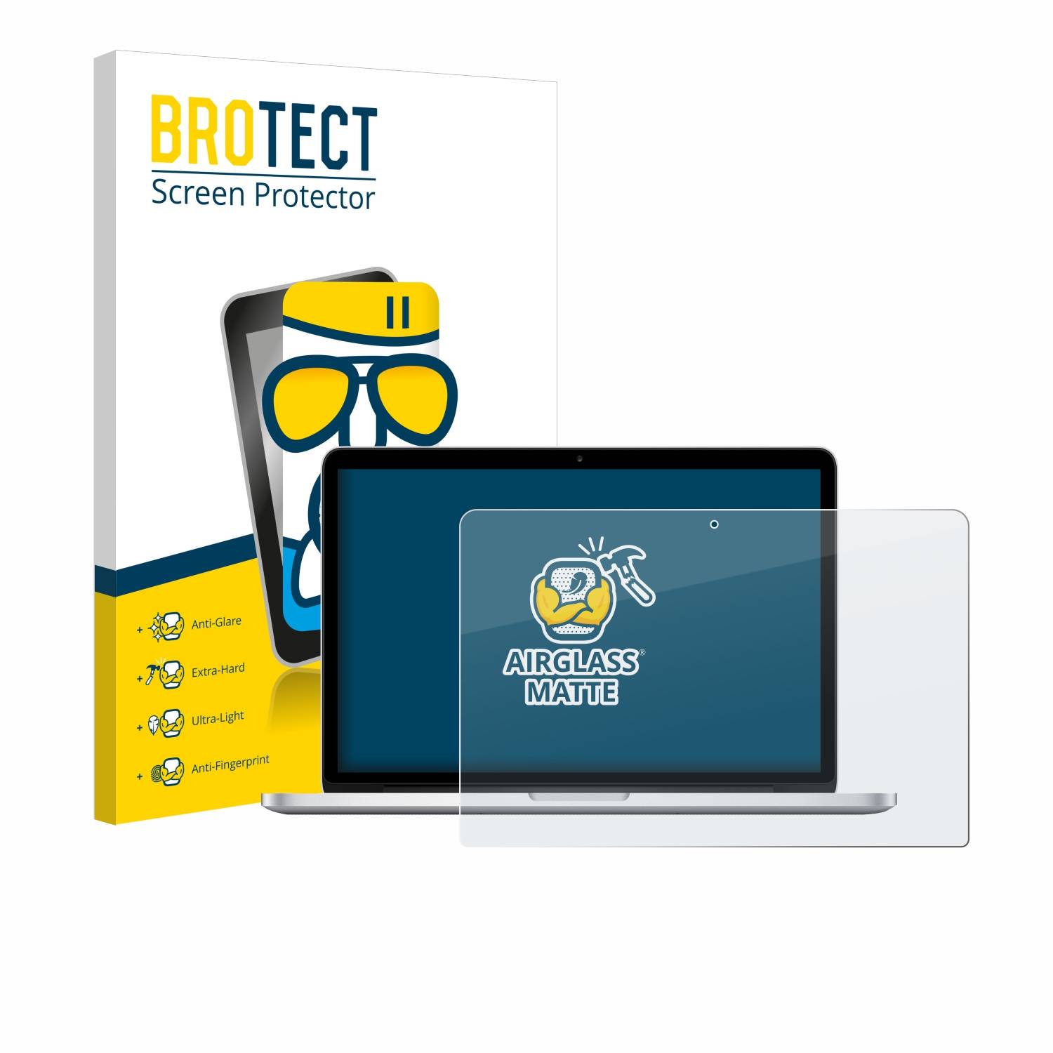 BROTECT AirGlass Matt Glas Panzer Folie für Apple MacBook Retina Pro 13 2015 )