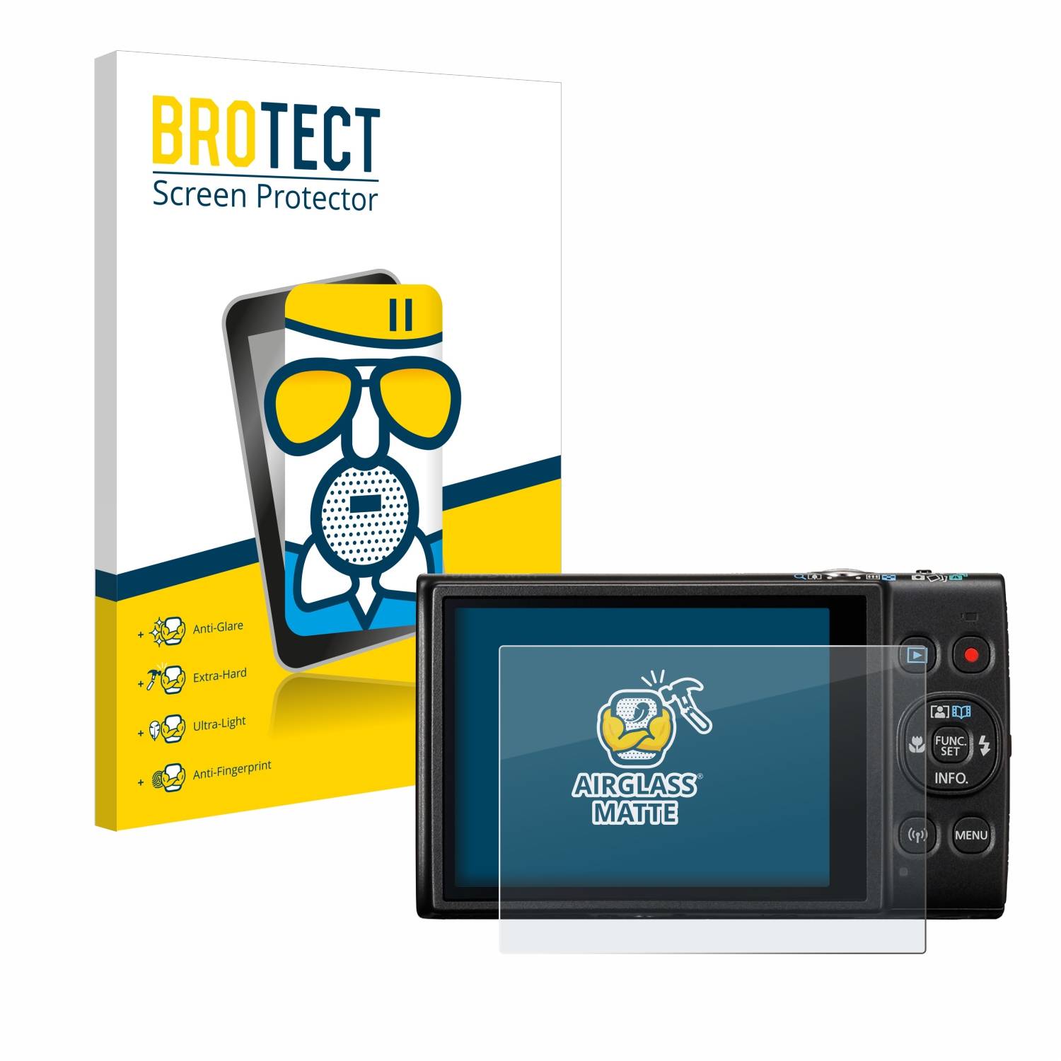 BROTECT AirGlass Matt Glas Panzer Folie für Canon Digital Ixus 285 hs