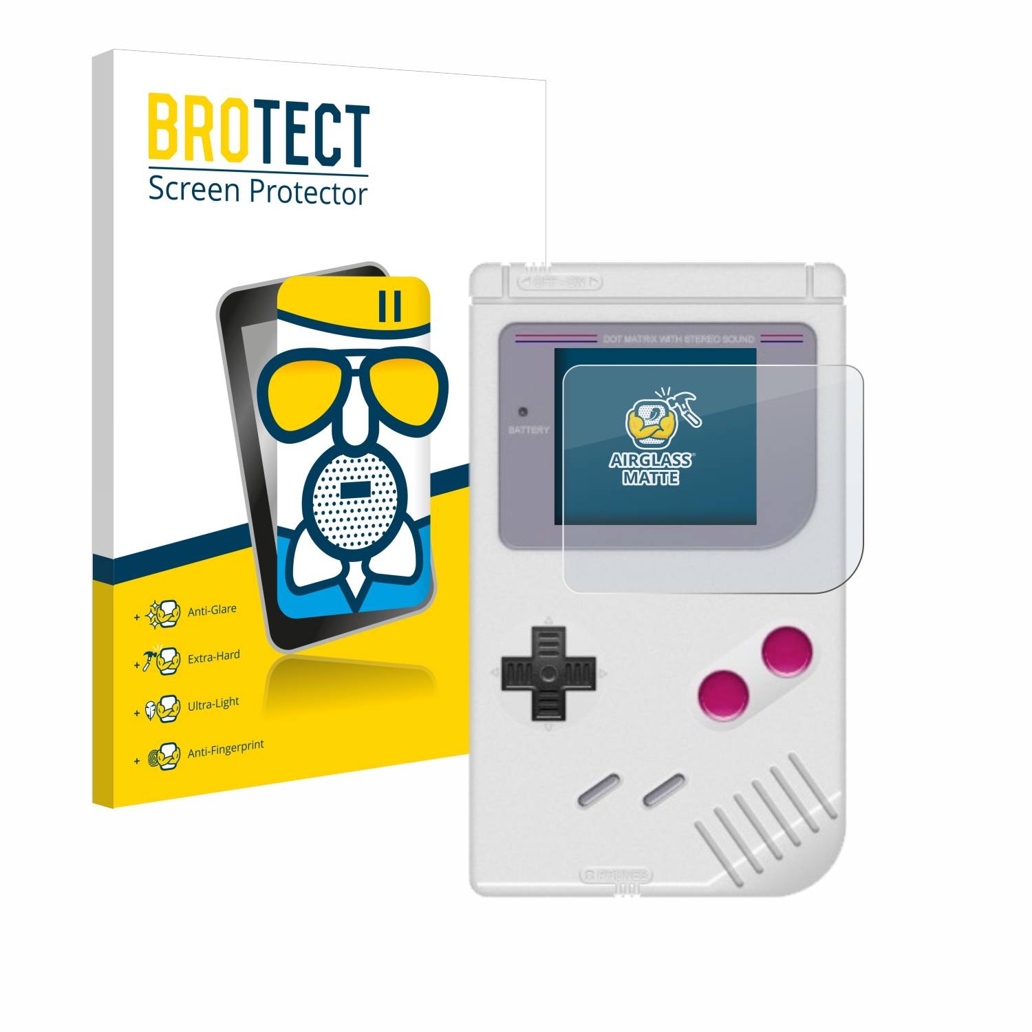 BROTECT AirGlass Matt Glas Panzer Folie für Nintendo Gameboy (1989)