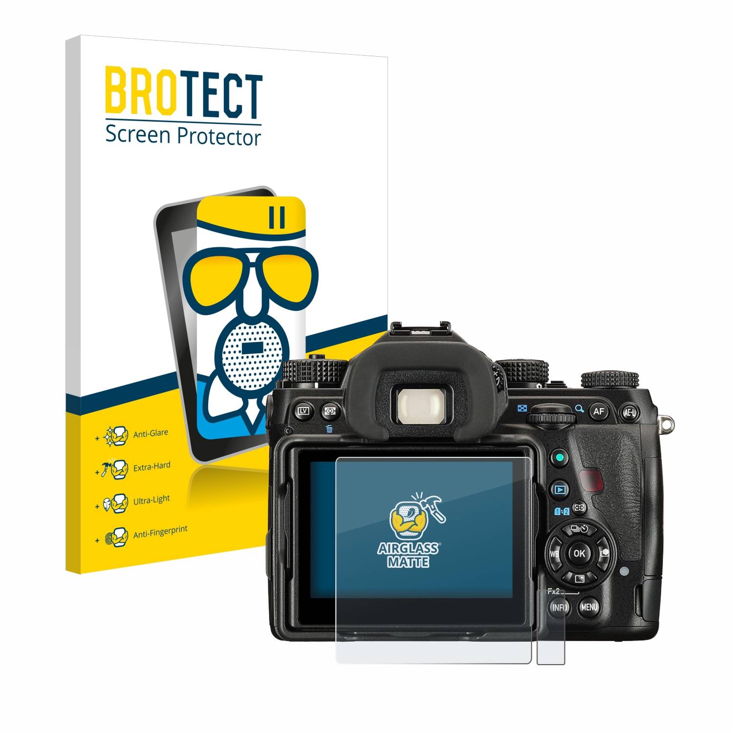 BROTECT AirGlass Matt Glas Panzer Folie für Pentax K-1 Mark II