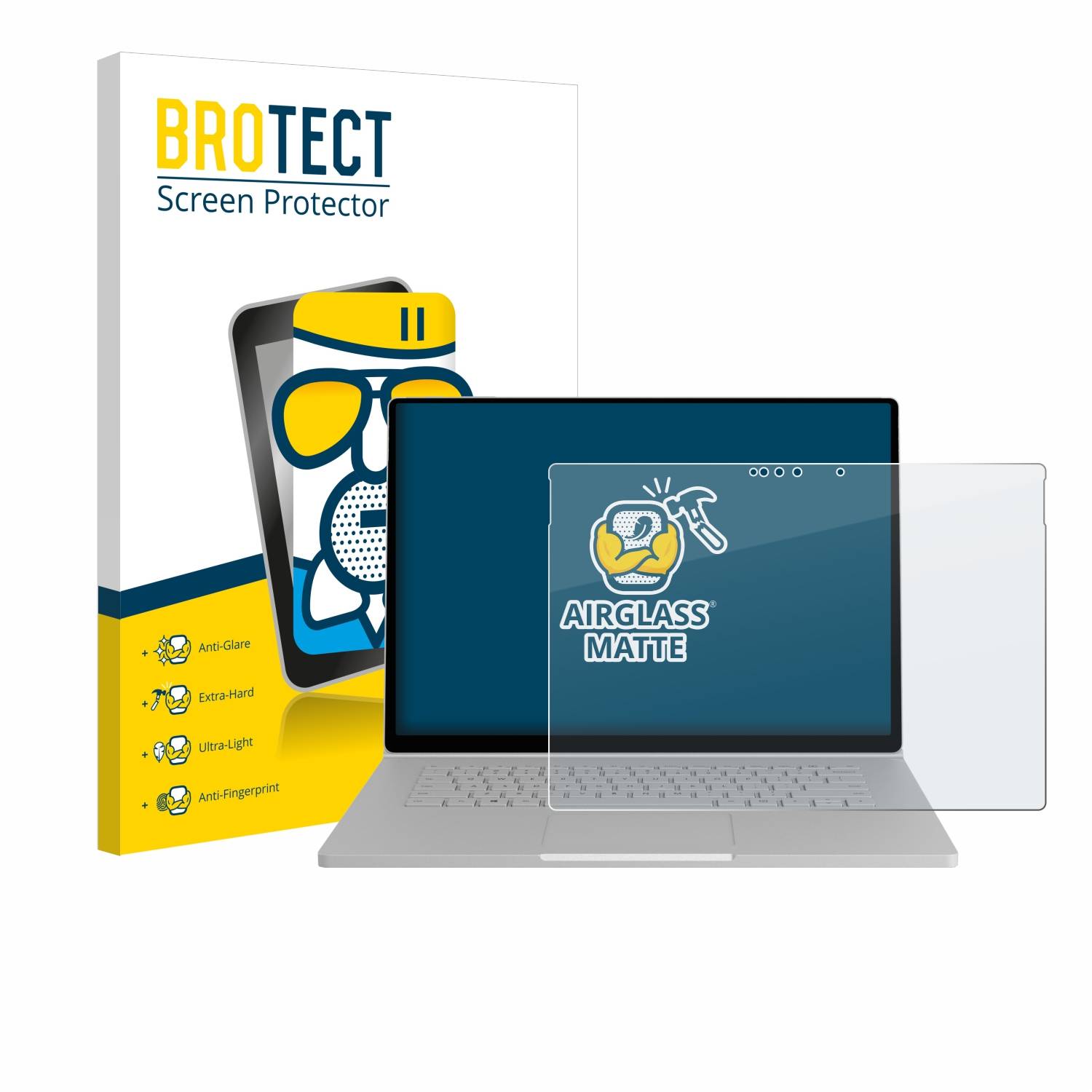 BROTECT AirGlass Matt Glas Panzer Folie für Microsoft Surface Book 2 15 )