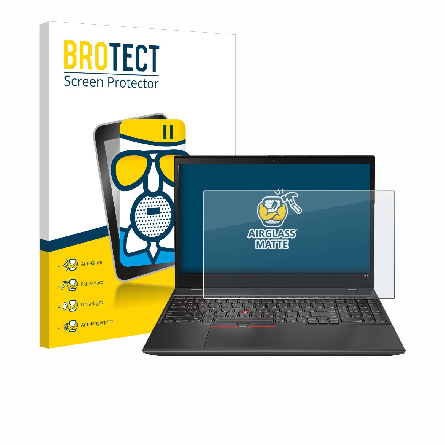 BROTECT AirGlass Matt Glas Panzer Folie für Lenovo ThinkPad T580 15.6 )