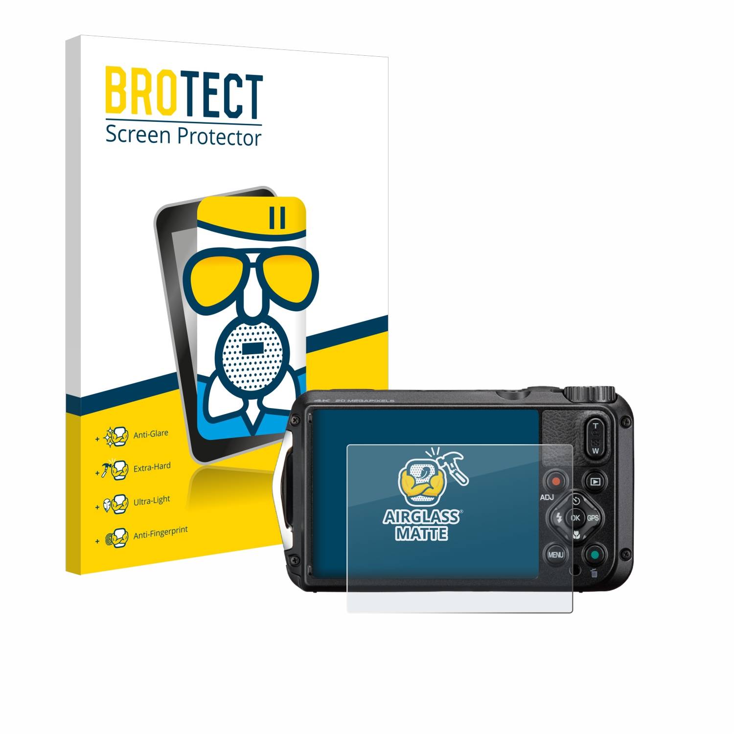 BROTECT AirGlass Matt Glas Panzer Folie für Ricoh Pentax WG-8