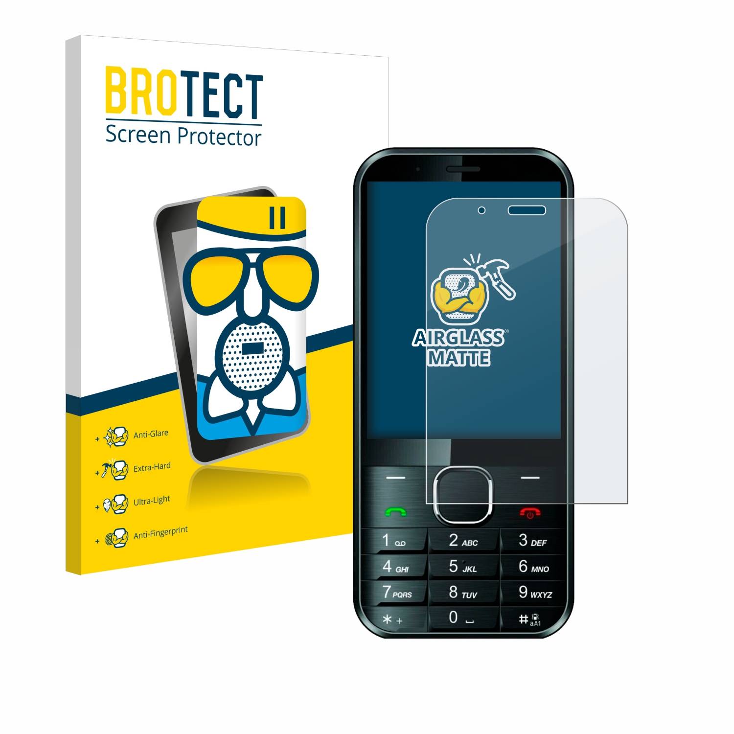 BROTECT AirGlass Matt Glas Panzer Folie für Maxcom MM334