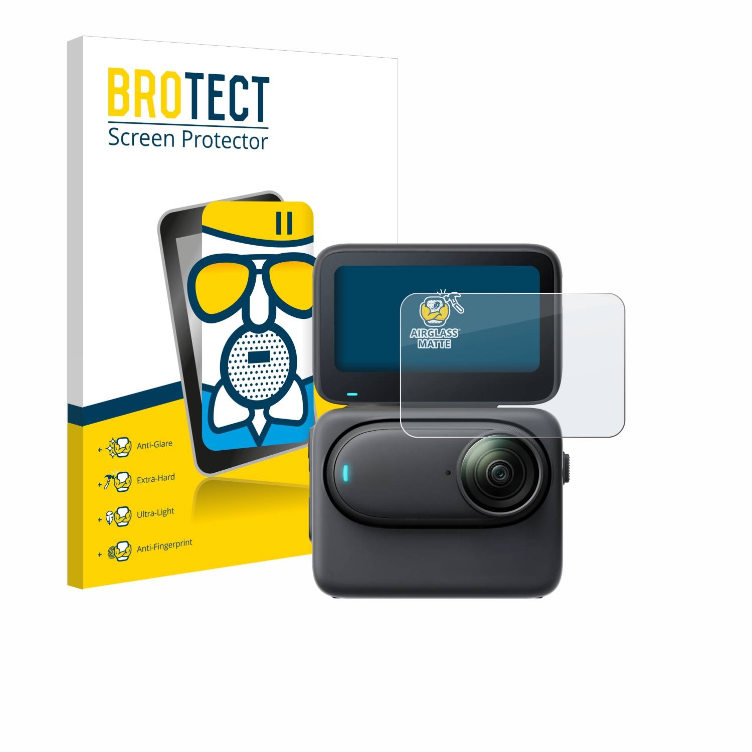 BROTECT AirGlass Matt Glas Panzer Folie für Insta360 Go 3S