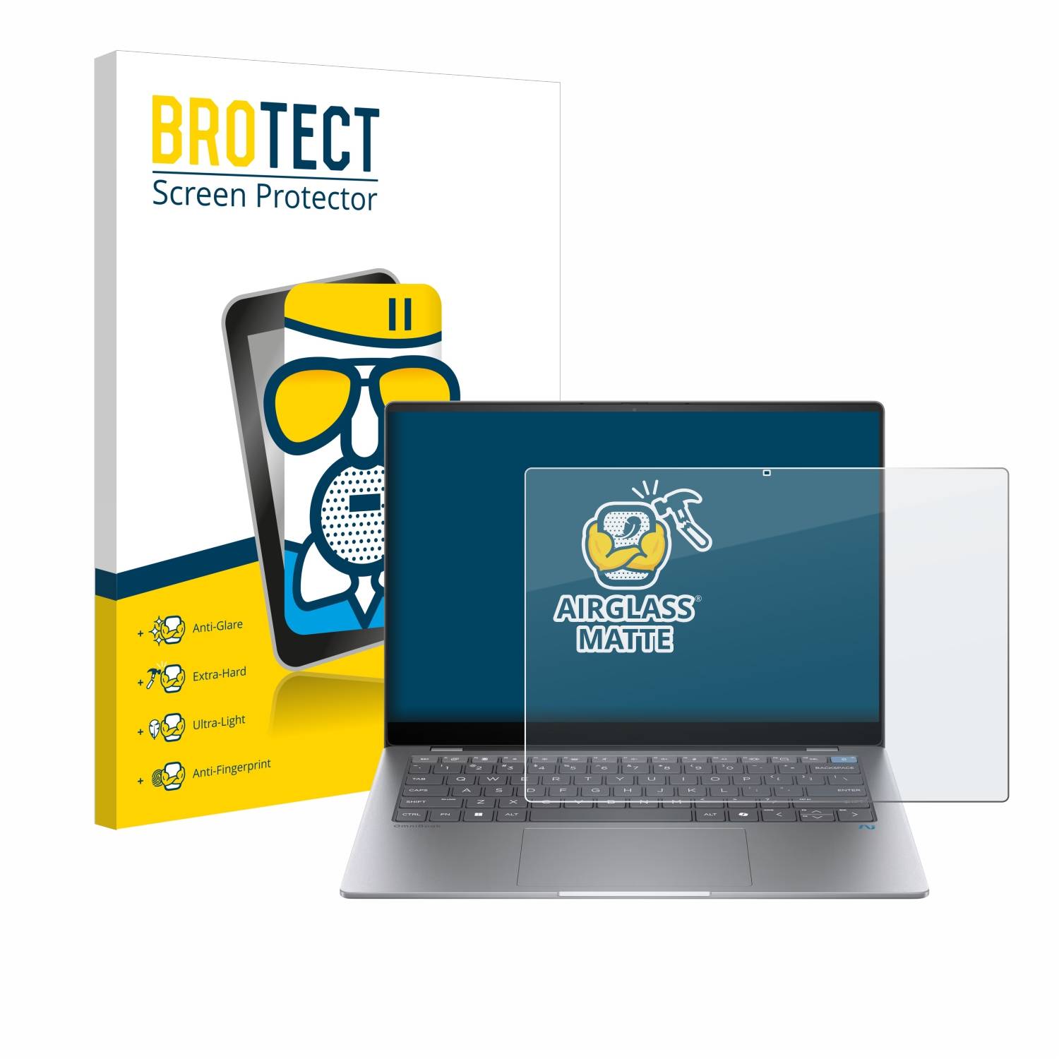BROTECT AirGlass Matt Glas Panzer Folie für HP OmniBook X AI PC 14