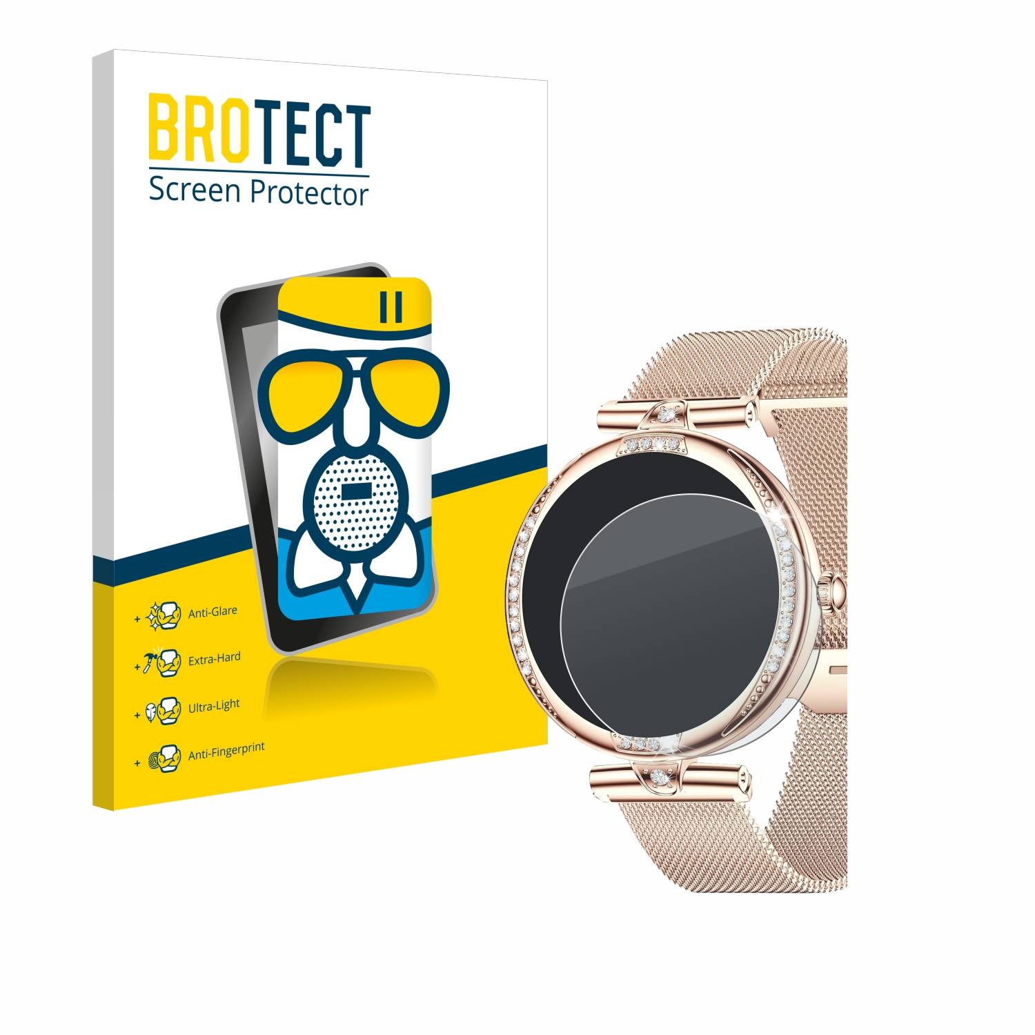 BROTECT AirGlass Matt Glas Panzer Folie für Shepatio Smartwatch 1.19