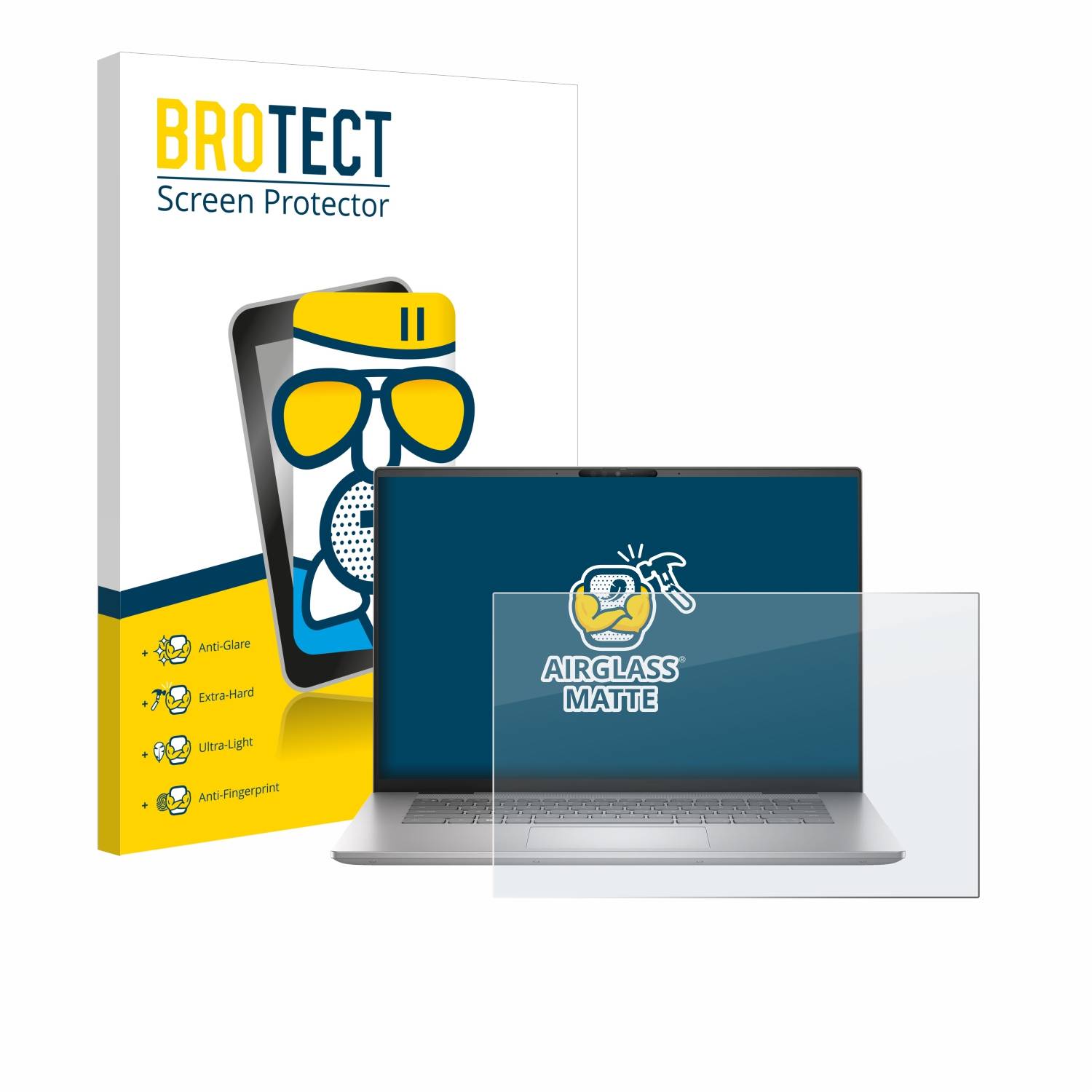 BROTECT AirGlass Matt Glas Panzer Folie für Dell Inspiron 16 7630 Laptop
