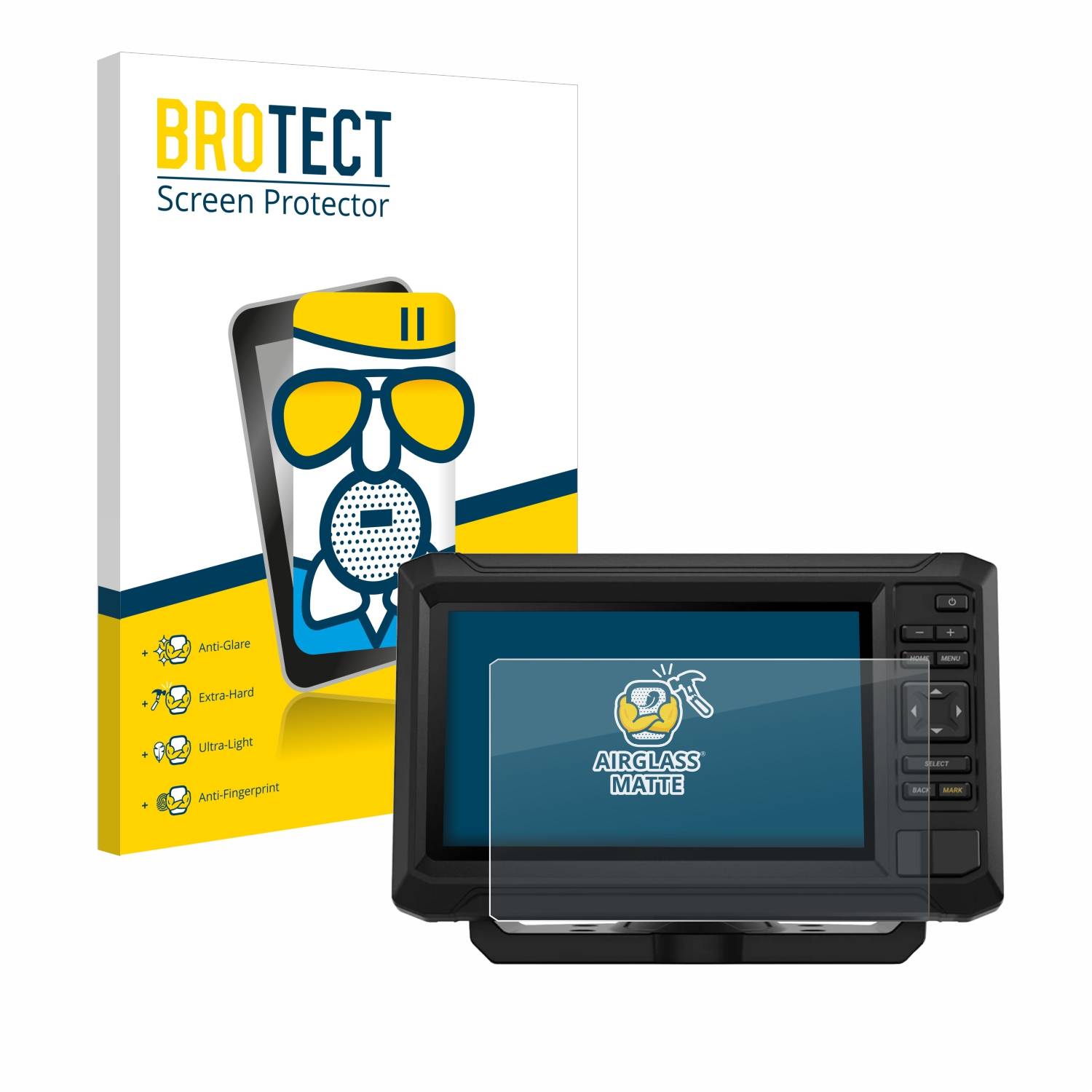 BROTECT AirGlass Matt Glas Panzer Folie für Garmin ECHOMAP UHD2 7 Tasten