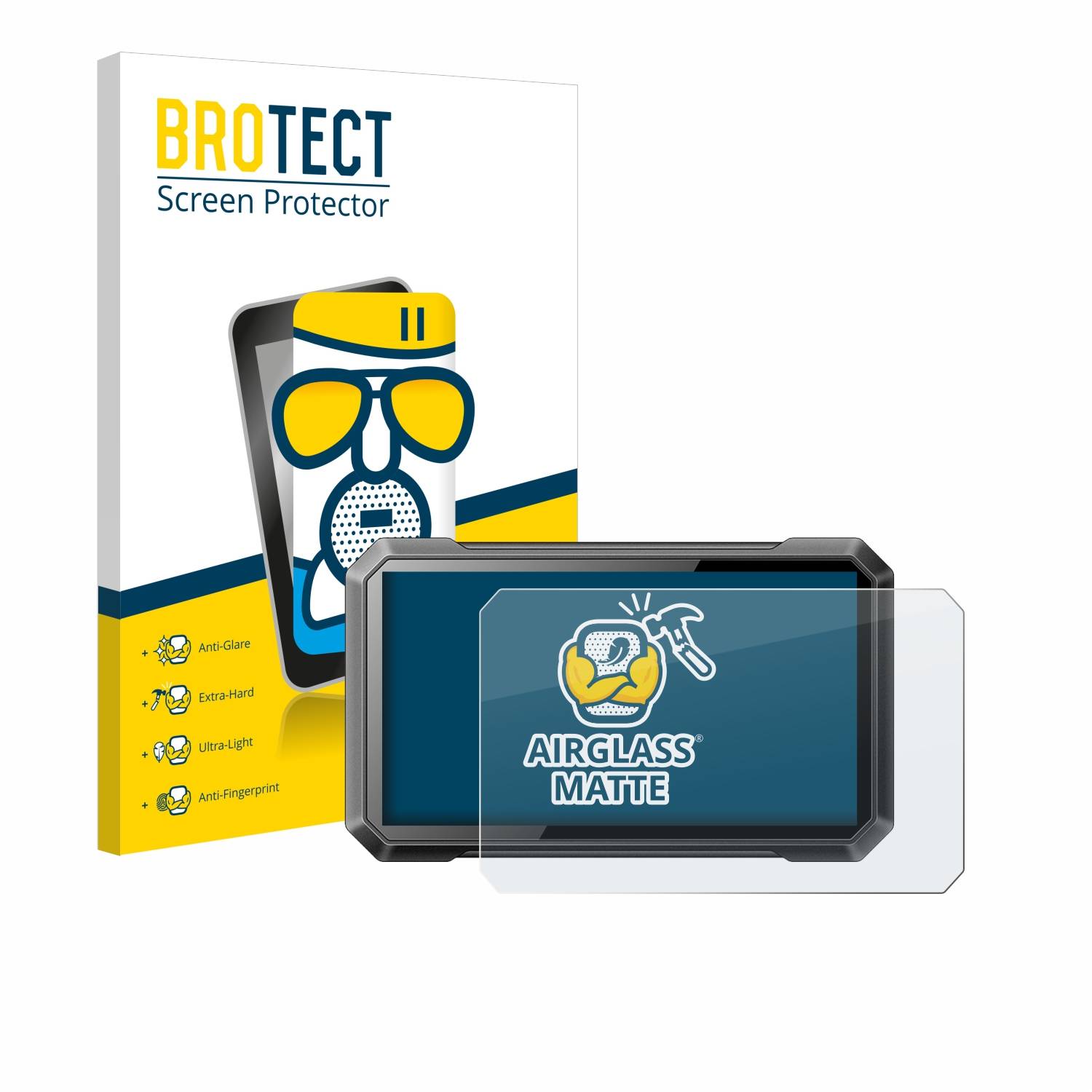 BROTECT AirGlass Matt Glas Panzer Folie für Ricoel Motorcycle CarPlay C7 II