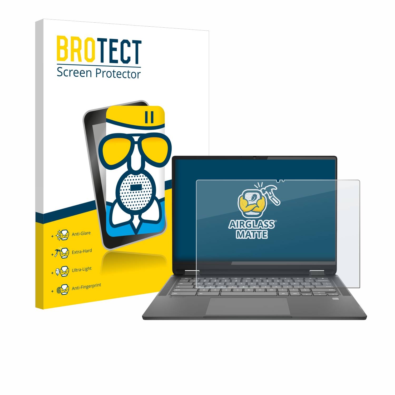 BROTECT AirGlass Matt Glas Panzer Folie für Lenovo IdeaPad Flex 5i Chromebook Plus 14 Gen 7