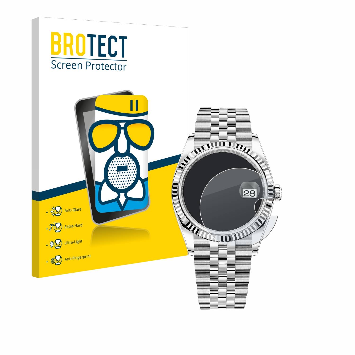 BROTECT AirGlass Matt Glas Panzer Folie für Rolex Oyster Perpetual Datejust 36