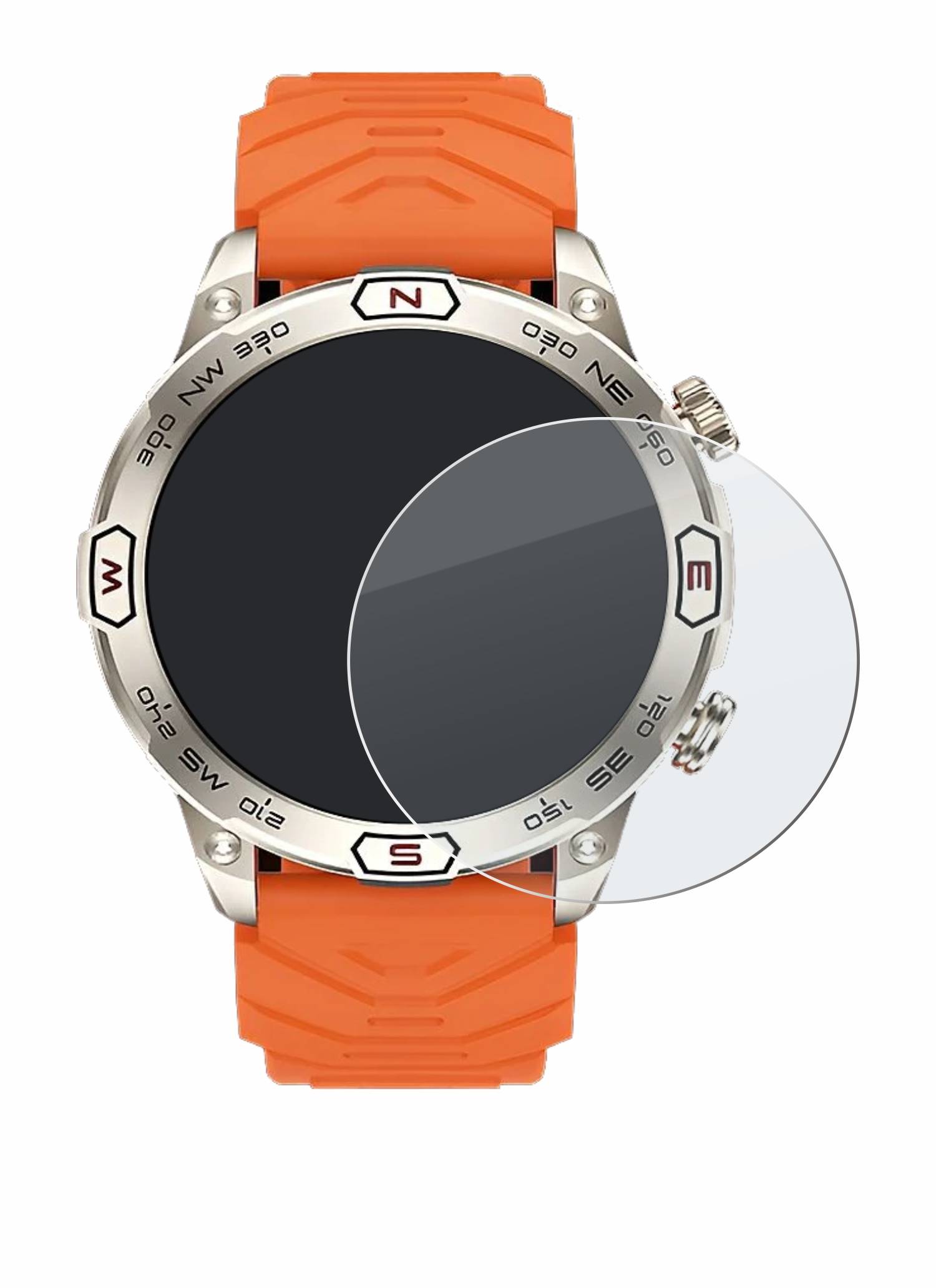 BROTECT AirGlass Matt Glas Panzer Folie für Bytelike Smartwatch 1.43