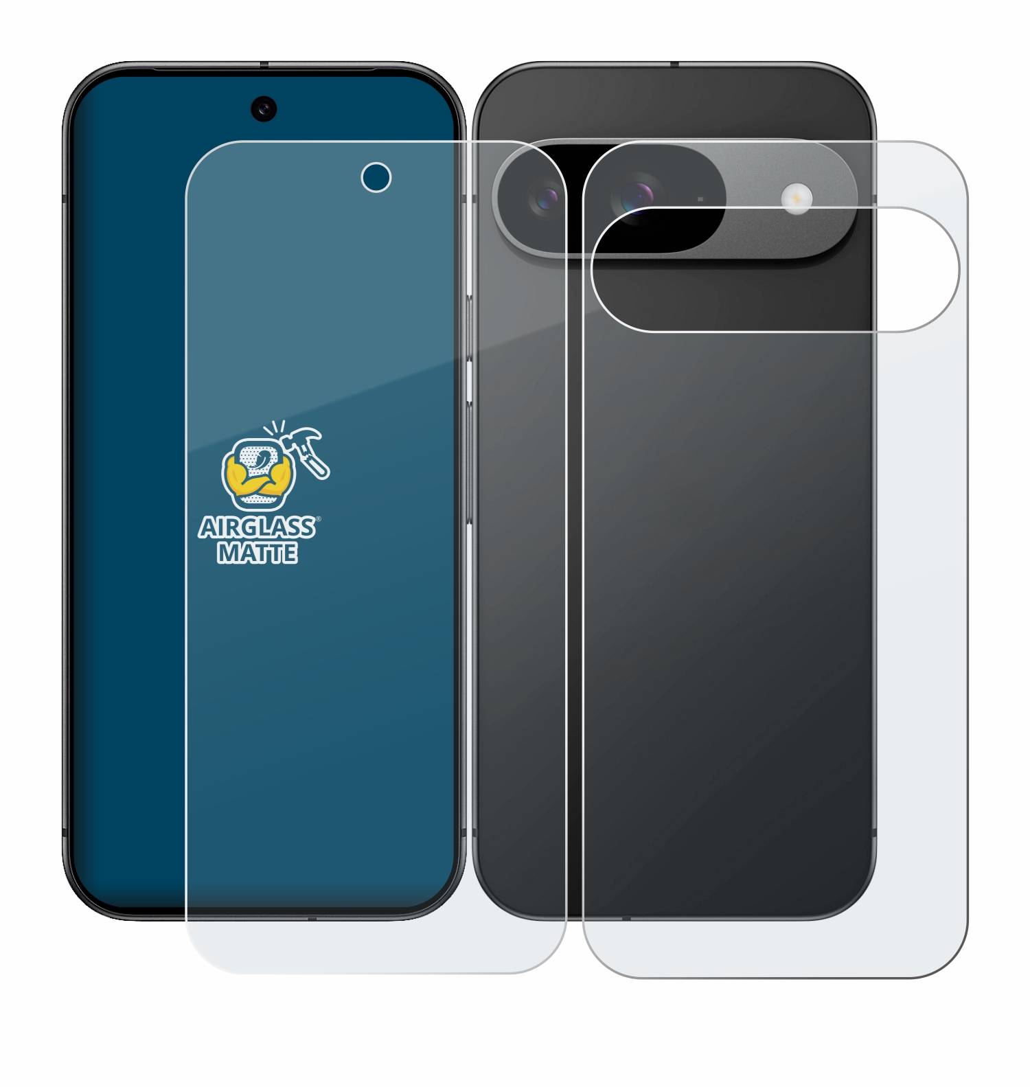 BROTECT AirGlass Matt Glas Panzer Folie für Google Pixel 9 (Display+Rückseite)