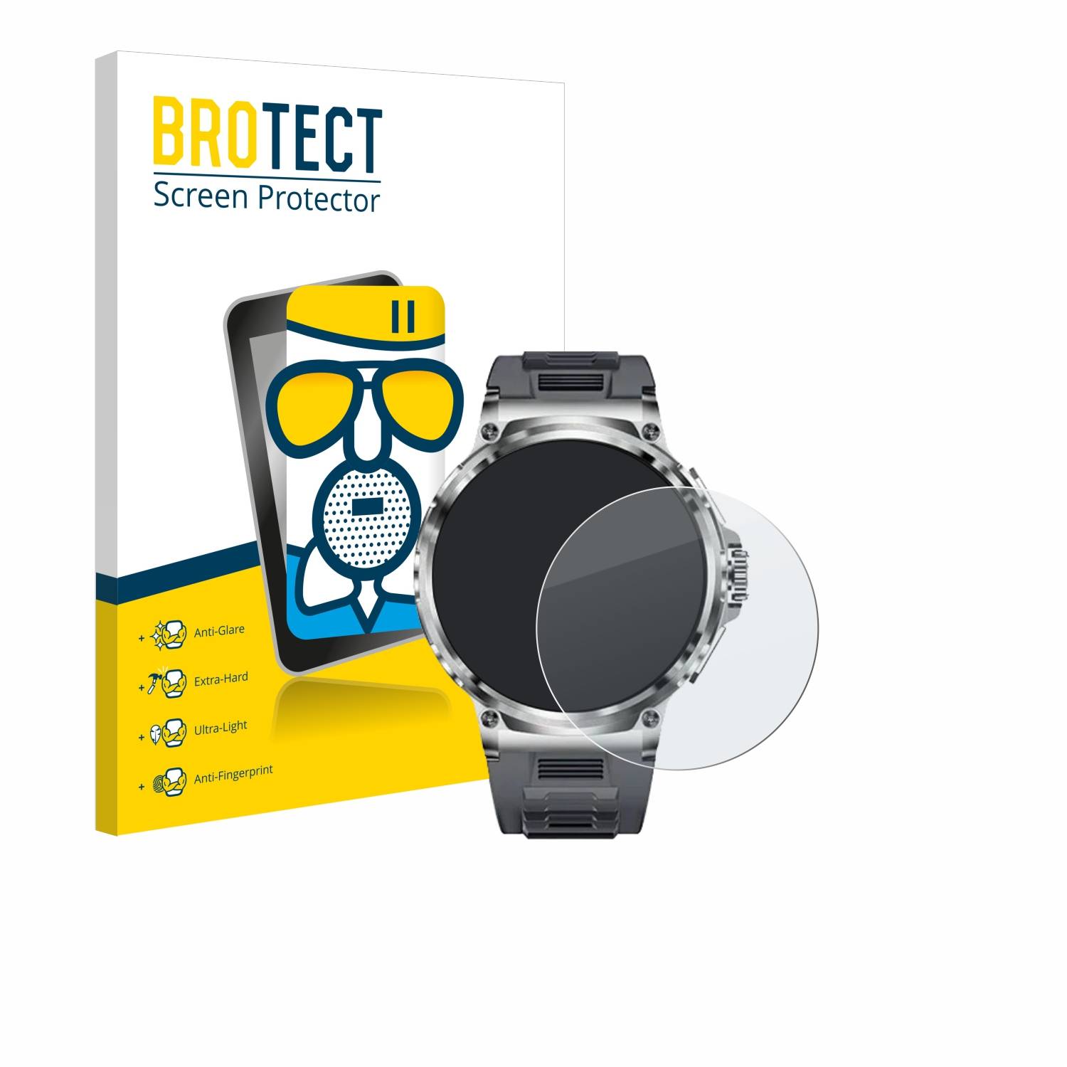 BROTECT AirGlass Matt Glas Panzer Folie für Smartwatch V69 1.85