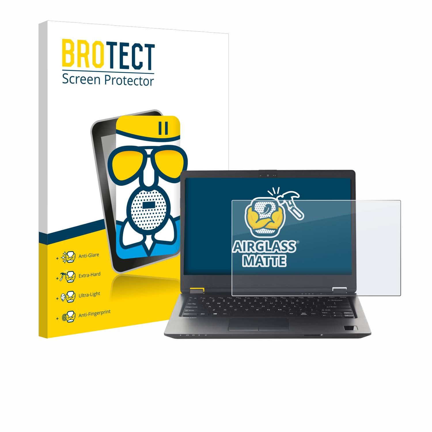 BROTECT AirGlass Matt Glas Panzer Folie für Fujitsu Lifebook U747