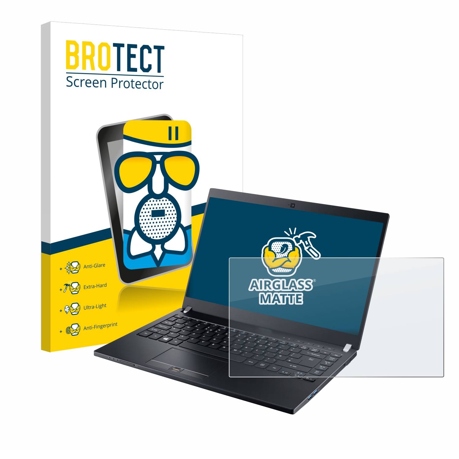 BROTECT AirGlass Matt Glas Panzer Folie für Acer TravelMate P648-MG-71S5