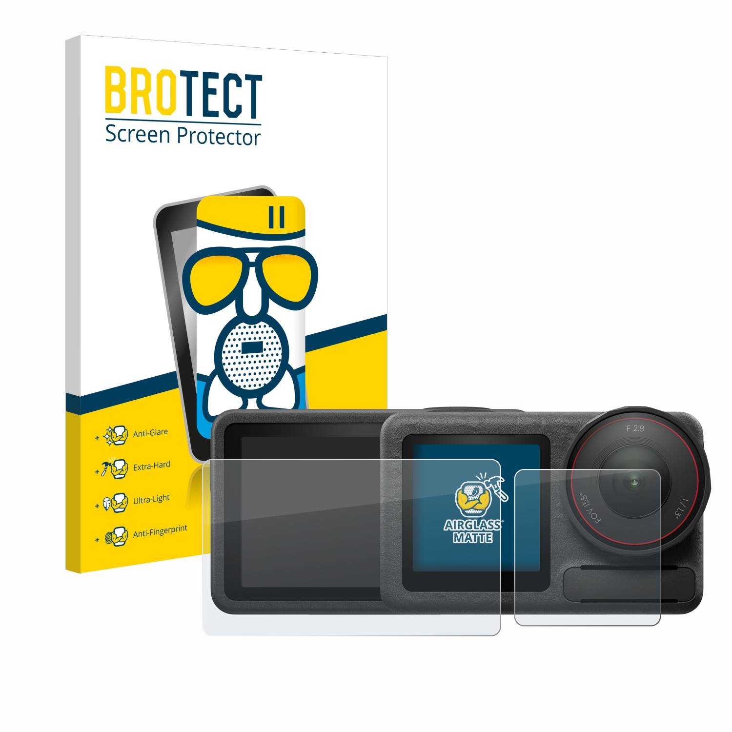 BROTECT AirGlass Matt Glas Panzer Folie für DJI Osmo Action 5 Pro