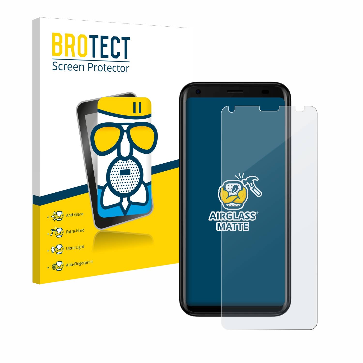 BROTECT AirGlass Matt Glas Panzer Folie für Logicom Le Omega