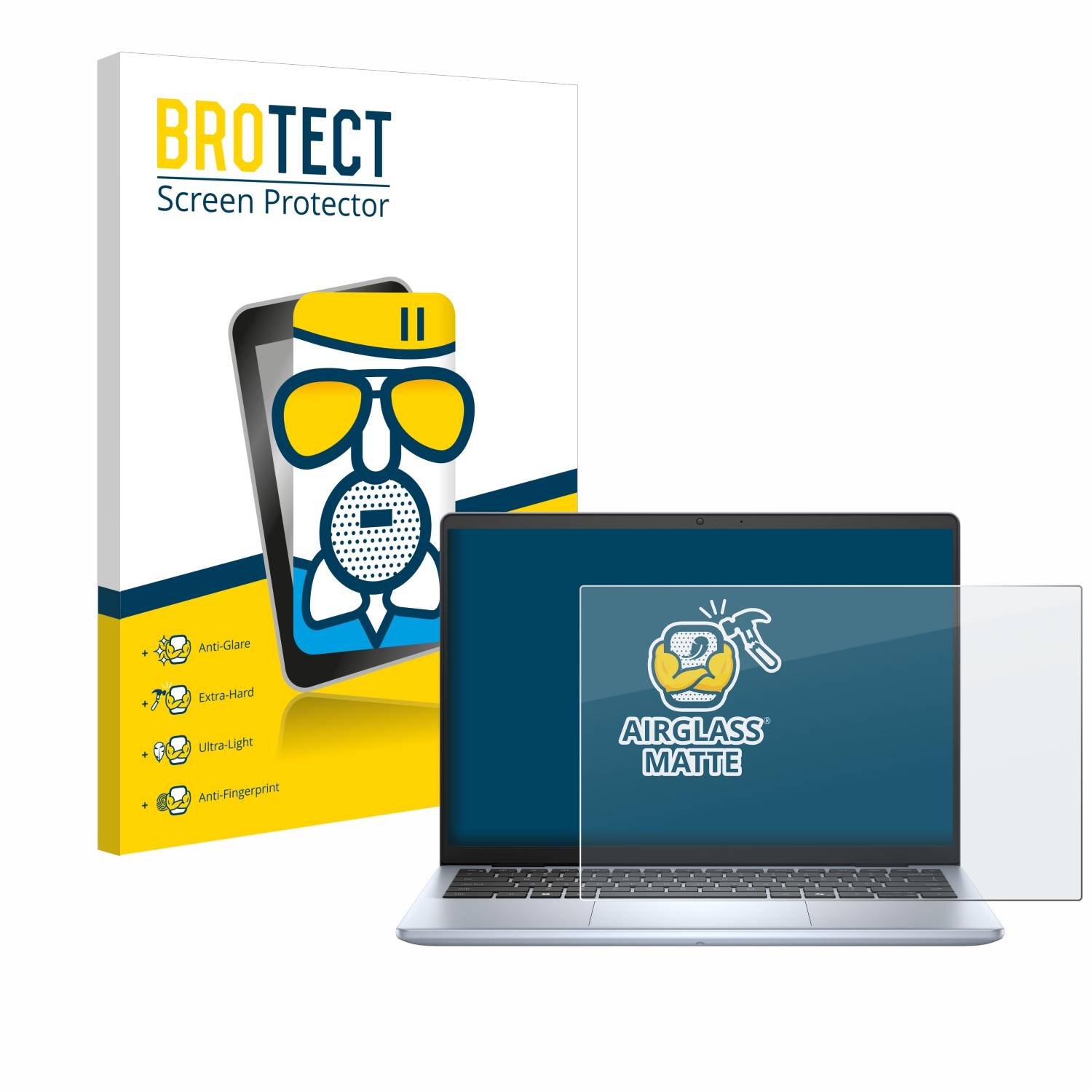 BROTECT AirGlass Matt Glas Panzer Folie für Dell Inspiron 14 5440 Laptop