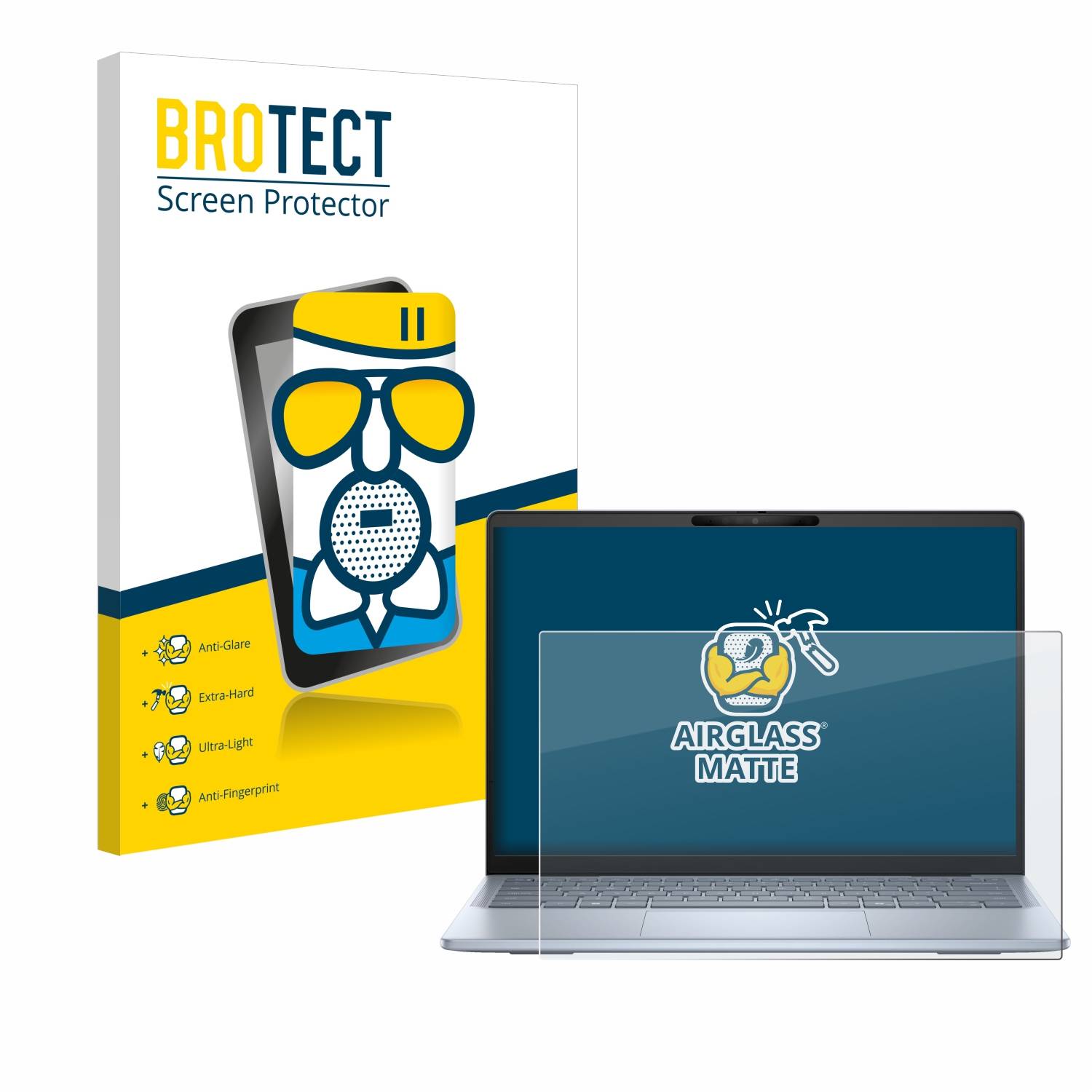BROTECT AirGlass Matt Glas Panzer Folie für Dell Inspiron 14 Plus 7441 Laptop