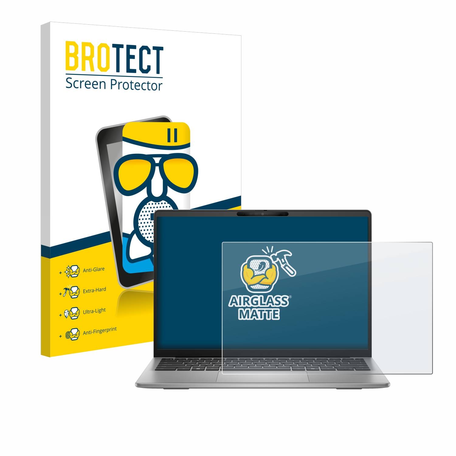BROTECT AirGlass Matt Glas Panzer Folie für Dell Inspiron 14 5441 Laptop