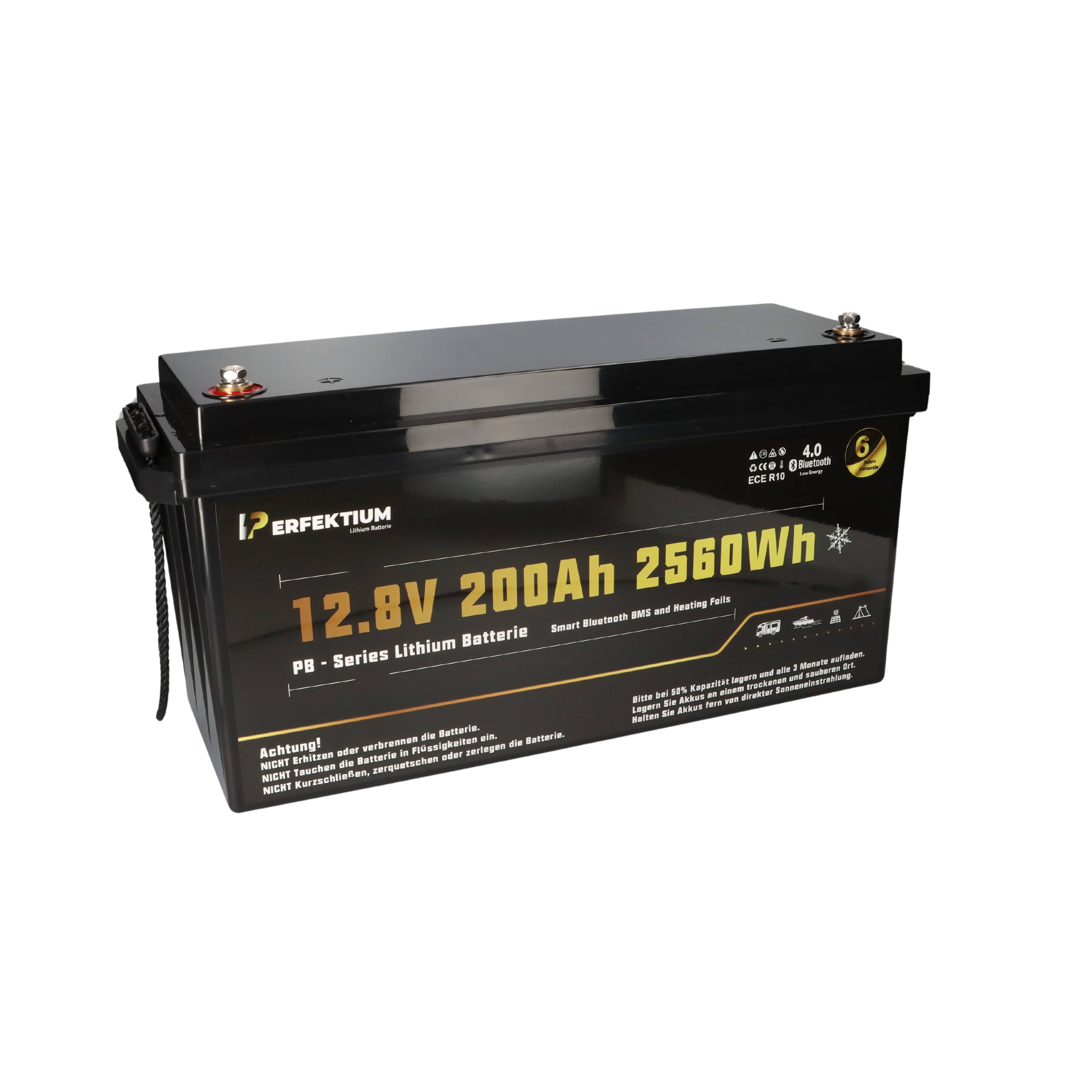 Perfektium LiFePO4 12.8V 200Ah Smart Bluetooth BMS mit Heizung mit 0% MwSt nach §12 Abs. 3 UstG