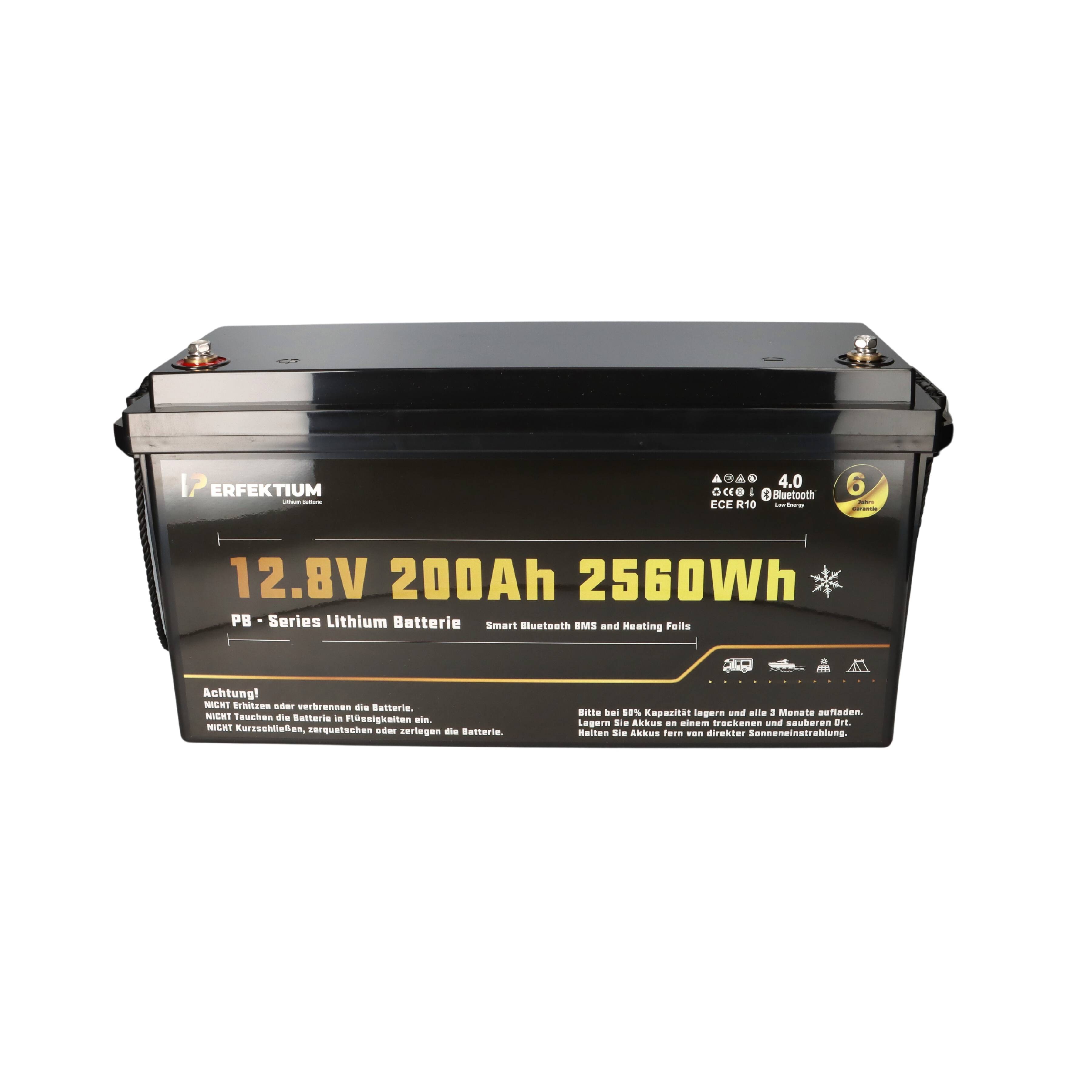 Perfektium LiFePO4 12.8V 200Ah Smart Bluetooth BMS mit Heizung mit 0% MwSt nach §12 Abs. 3 UstG
