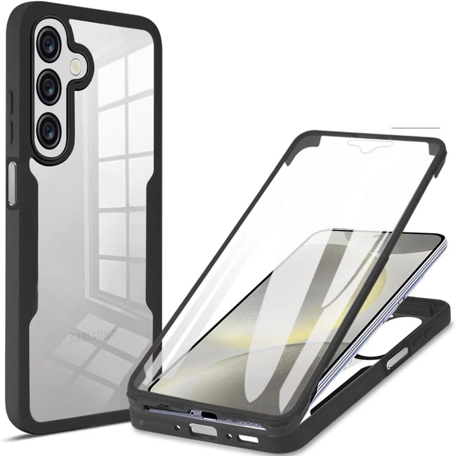 Für Samsung Galaxy A56 / A36 Full Cover 360 Acrylic Hybrid TPU Hülle Schwarz