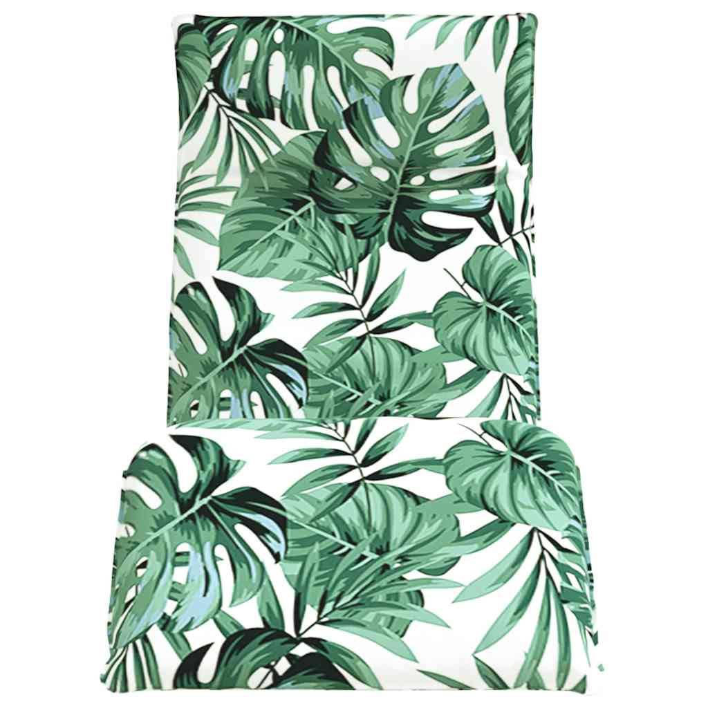 vidaXL Sonnenliege Klappbar Blattmuster 175x54x8,5 cm Oxford-Gewebe