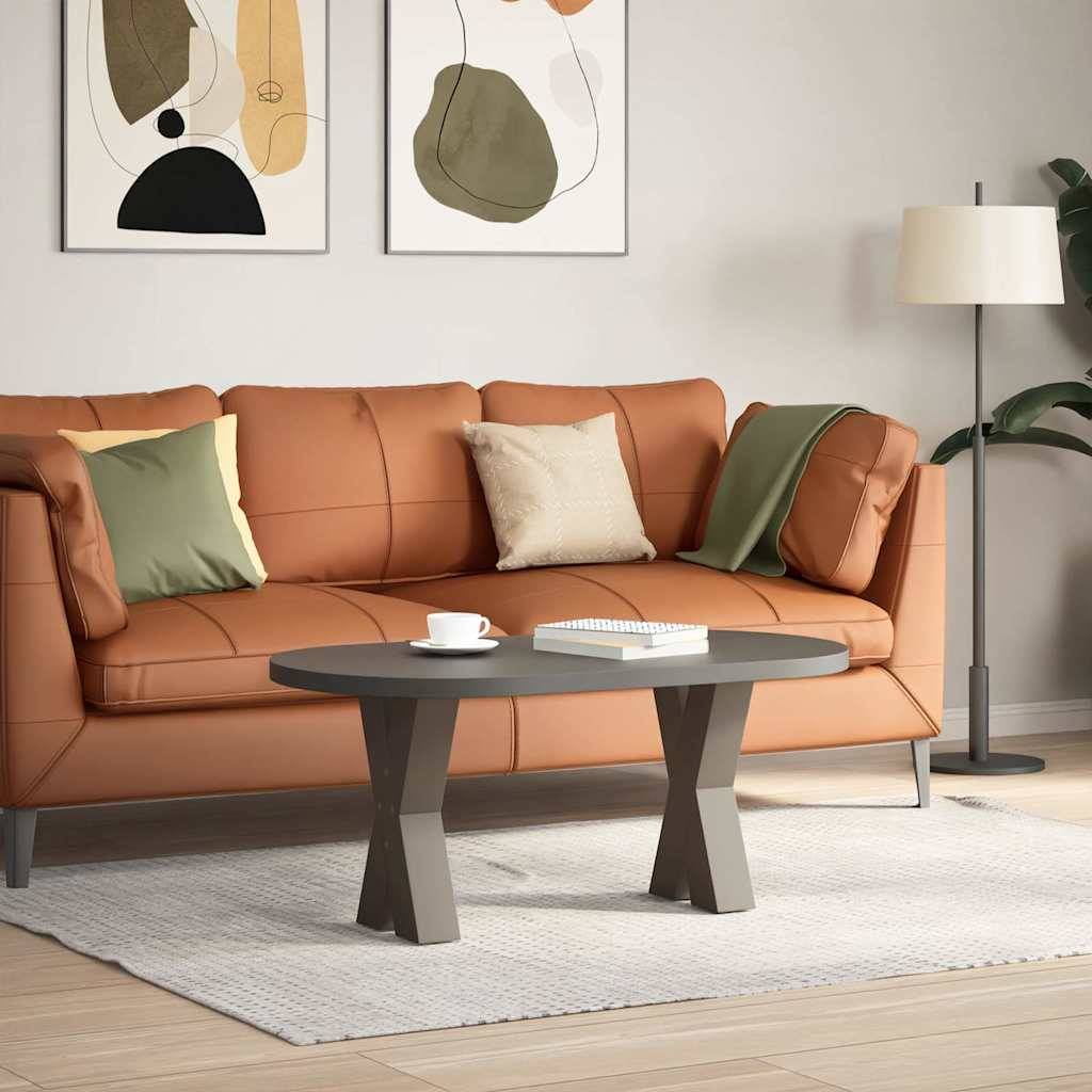 vidaXL Couchtischbeine X-Form 2 Stk. Naturstahl 38x(42-43) cm Stahl