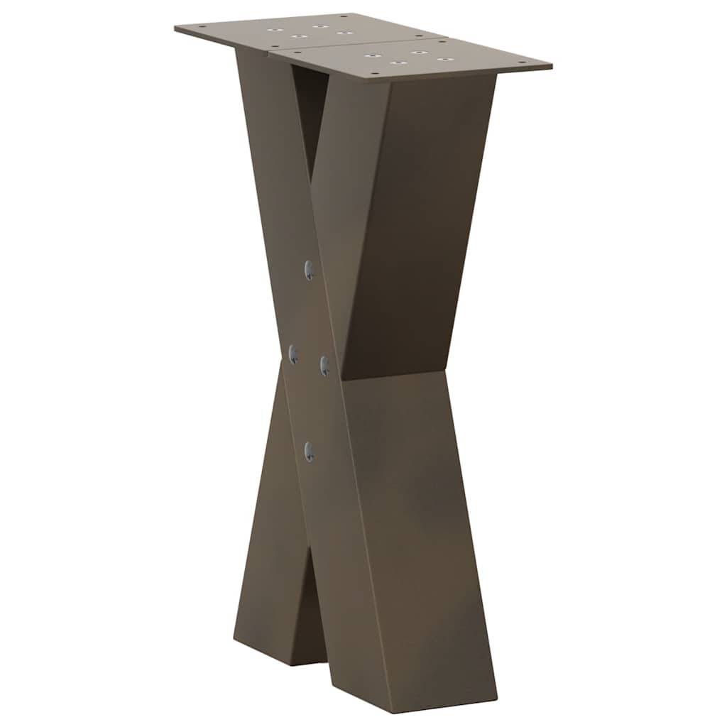 vidaXL Couchtischbeine X-Form 2 Stk. Naturstahl 38x(42-43) cm Stahl