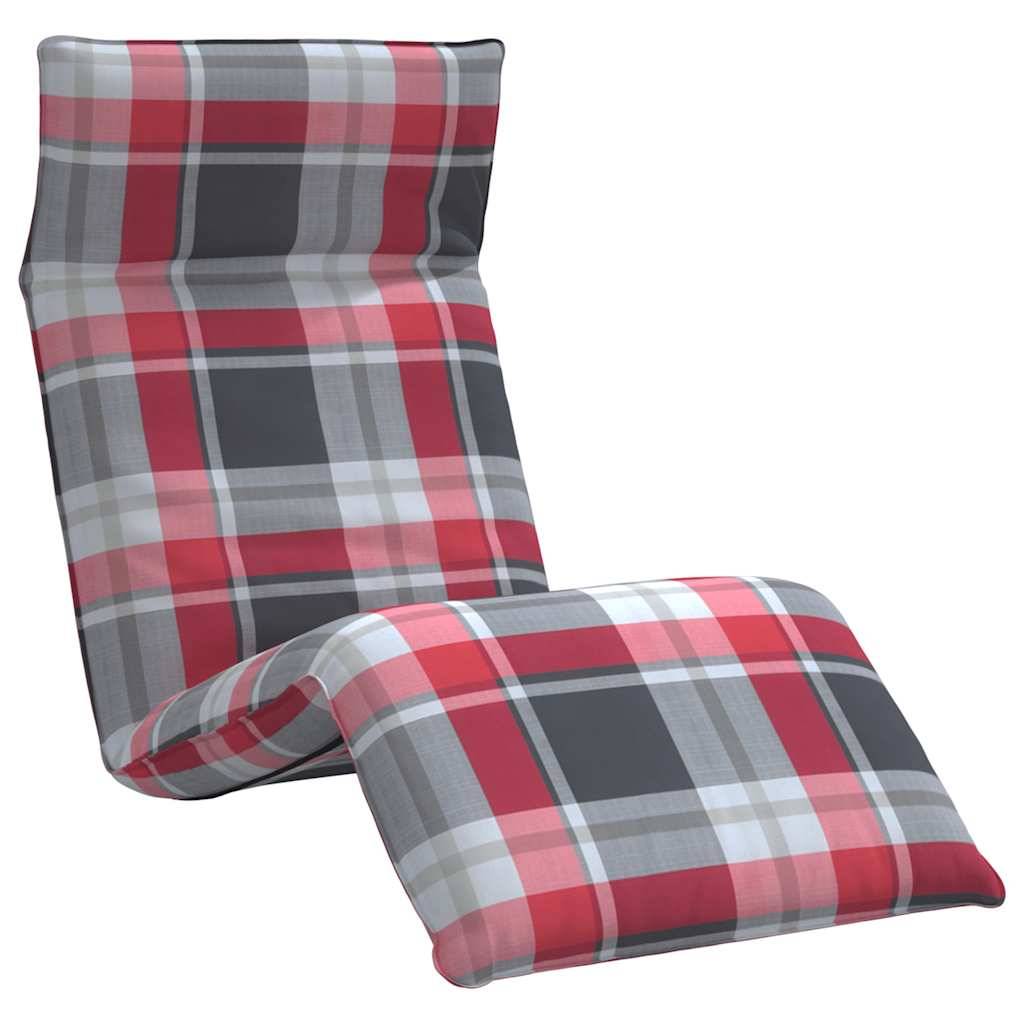 vidaXL Sonnenliege Klappbar Rot Karomuster 175x54x8,5 cm Oxford-Gewebe