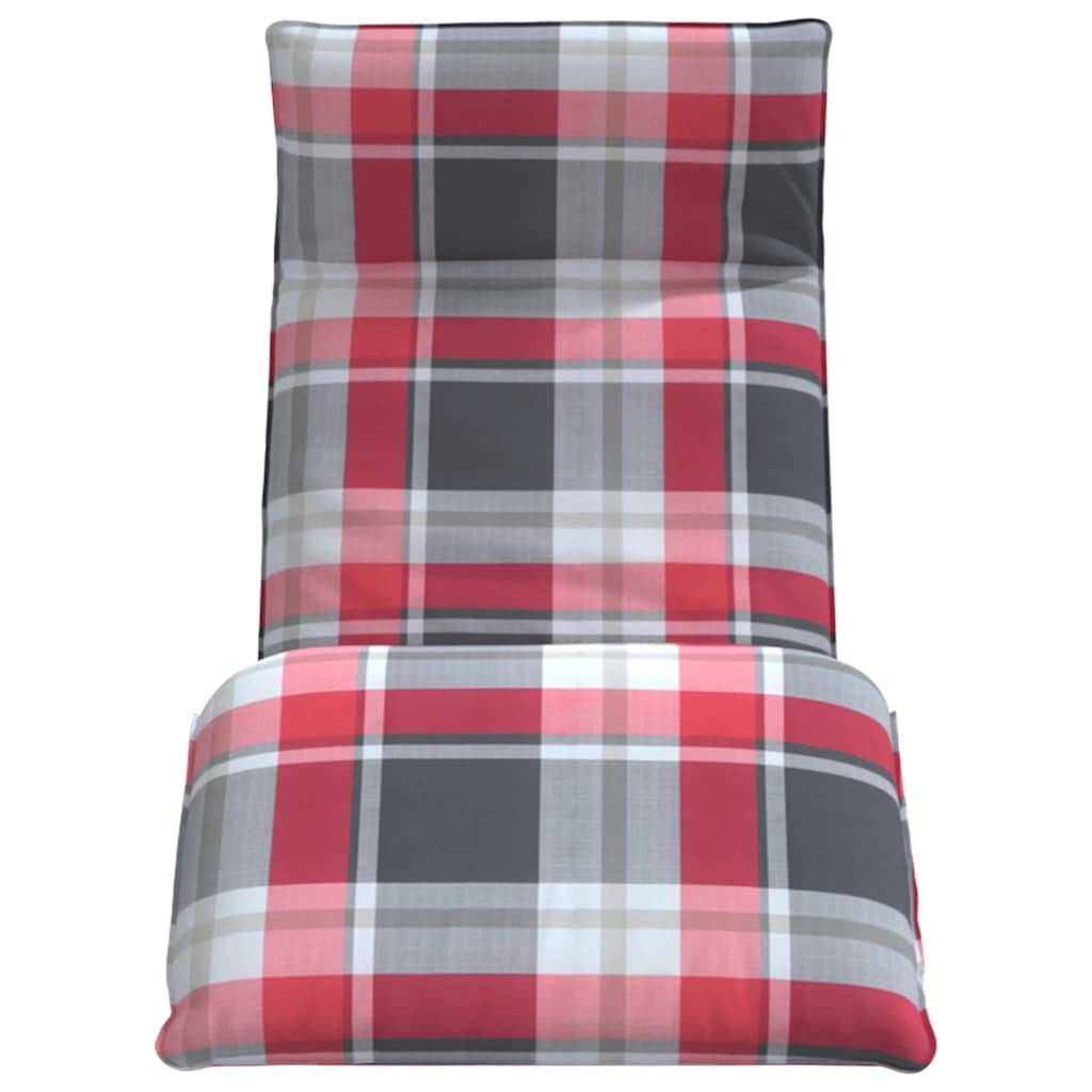 vidaXL Sonnenliege Klappbar Rot Karomuster 175x54x8,5 cm Oxford-Gewebe