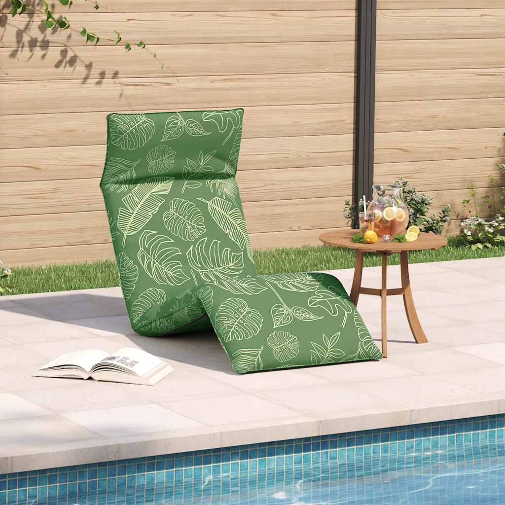 vidaXL Sonnenliege Klappbar Blattmuster 175x54x8,5 cm Oxford-Gewebe