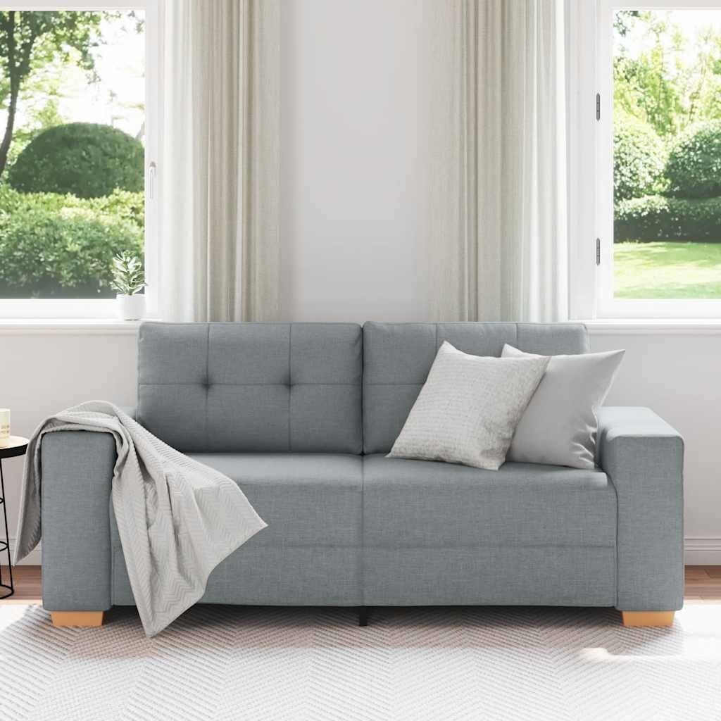 vidaXL Zweisitzer-Sofa Hellgrau 140 cm Stoff
