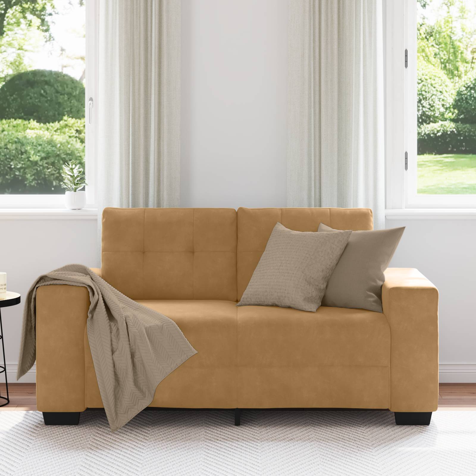 vidaXL Zweisitzer-Sofa Braun 120 cm Samt