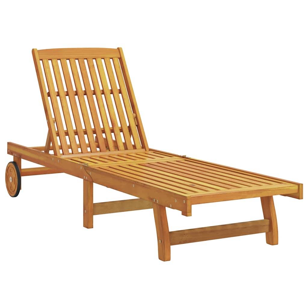 vidaXL Sonnenliegen 2 Stk. mit Tisch Massivholz Akazie