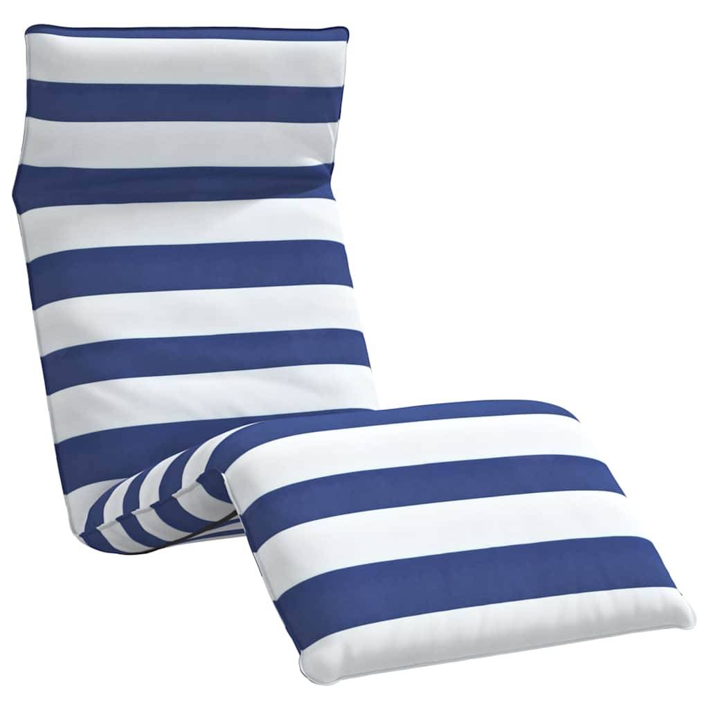 vidaXL Sonnenliege Klappbar Blau und Weiß 175x54x8,5 cm Oxford-Gewebe