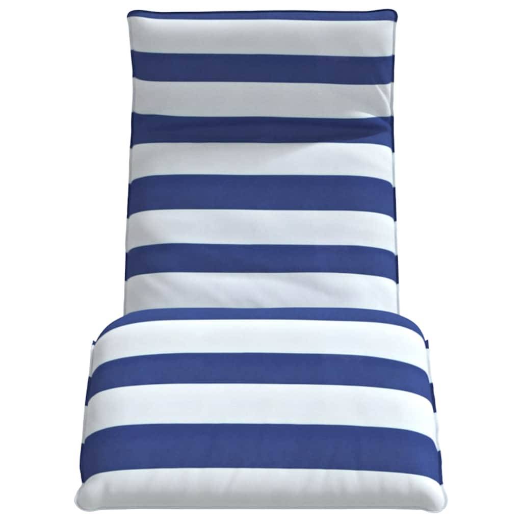 vidaXL Sonnenliege Klappbar Blau und Weiß 175x54x8,5 cm Oxford-Gewebe