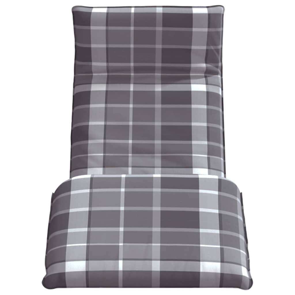 vidaXL Sonnenliege Klappbar Grau Karomuster 175x54x8,5cm Oxford-Gewebe